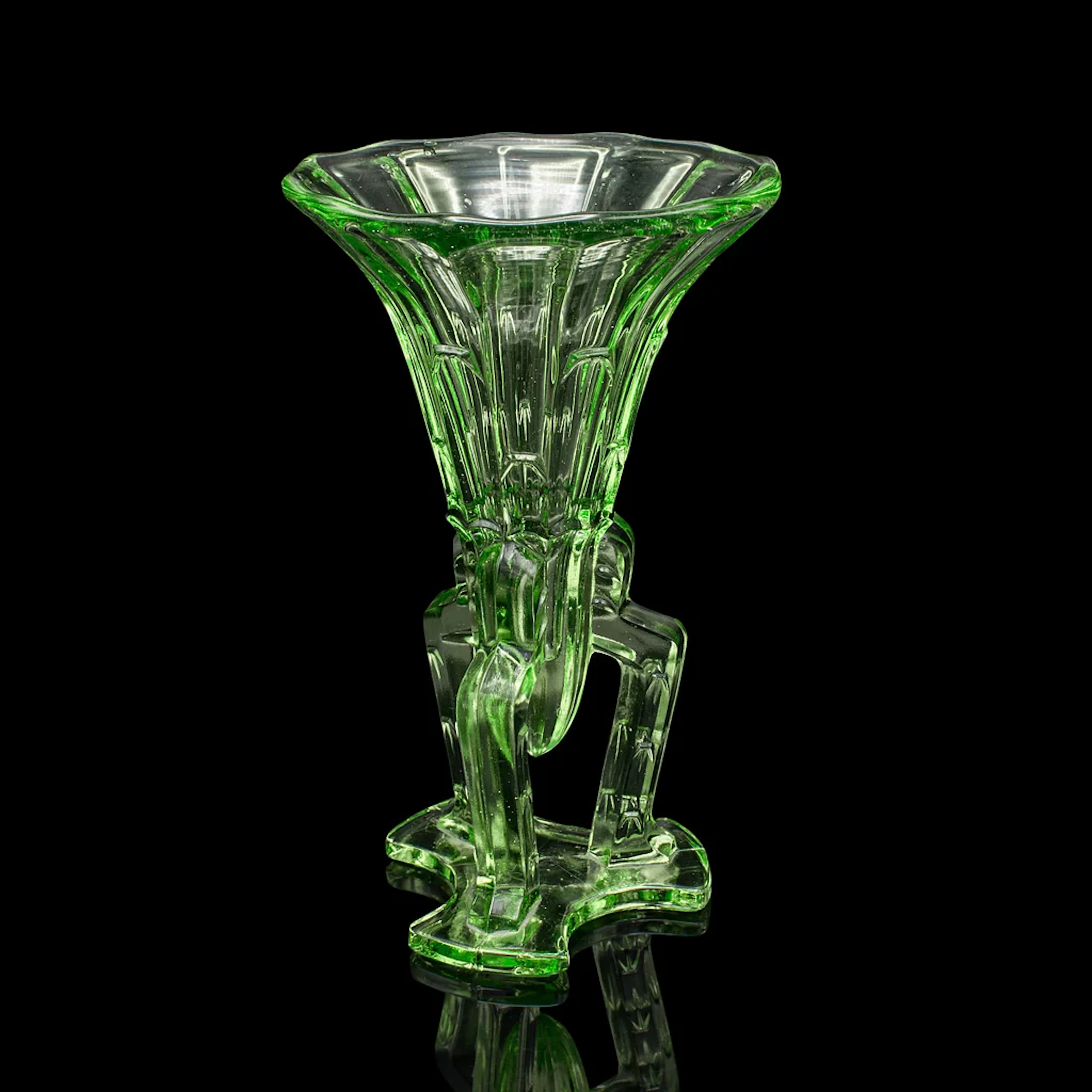 Small Vintage Rocket Vase, English Art Glass, Posy, Flower, Art Deco