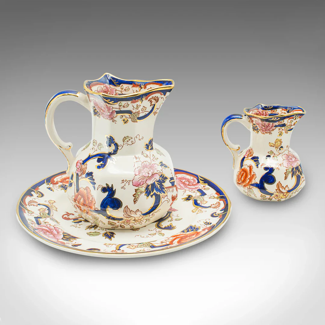 Vintage Dessert Serving Set, English Ceramic, Decorative Cake Plate