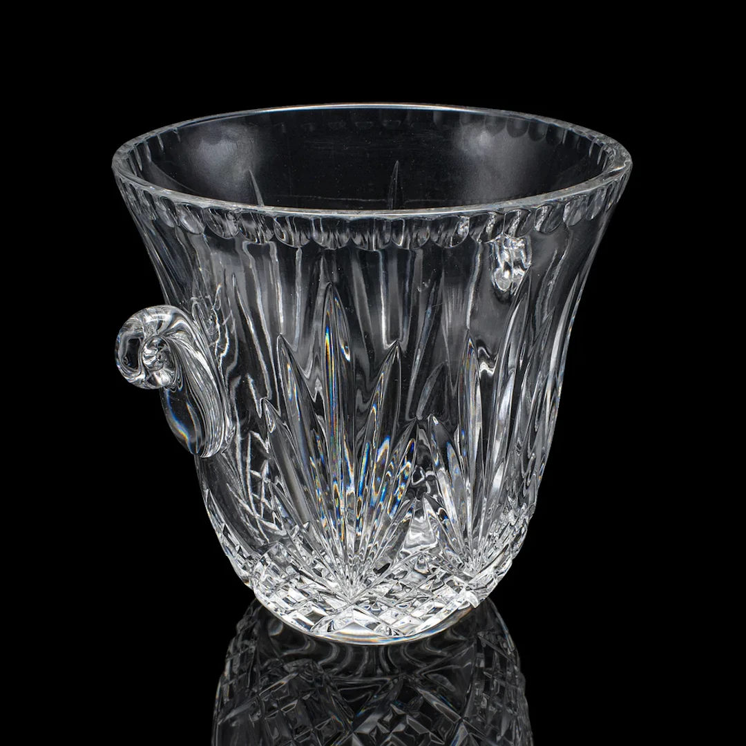 Vintage Wine Bottle Cooler, English, Cut Crystal, Champagne Ice Bucket, C.1960
