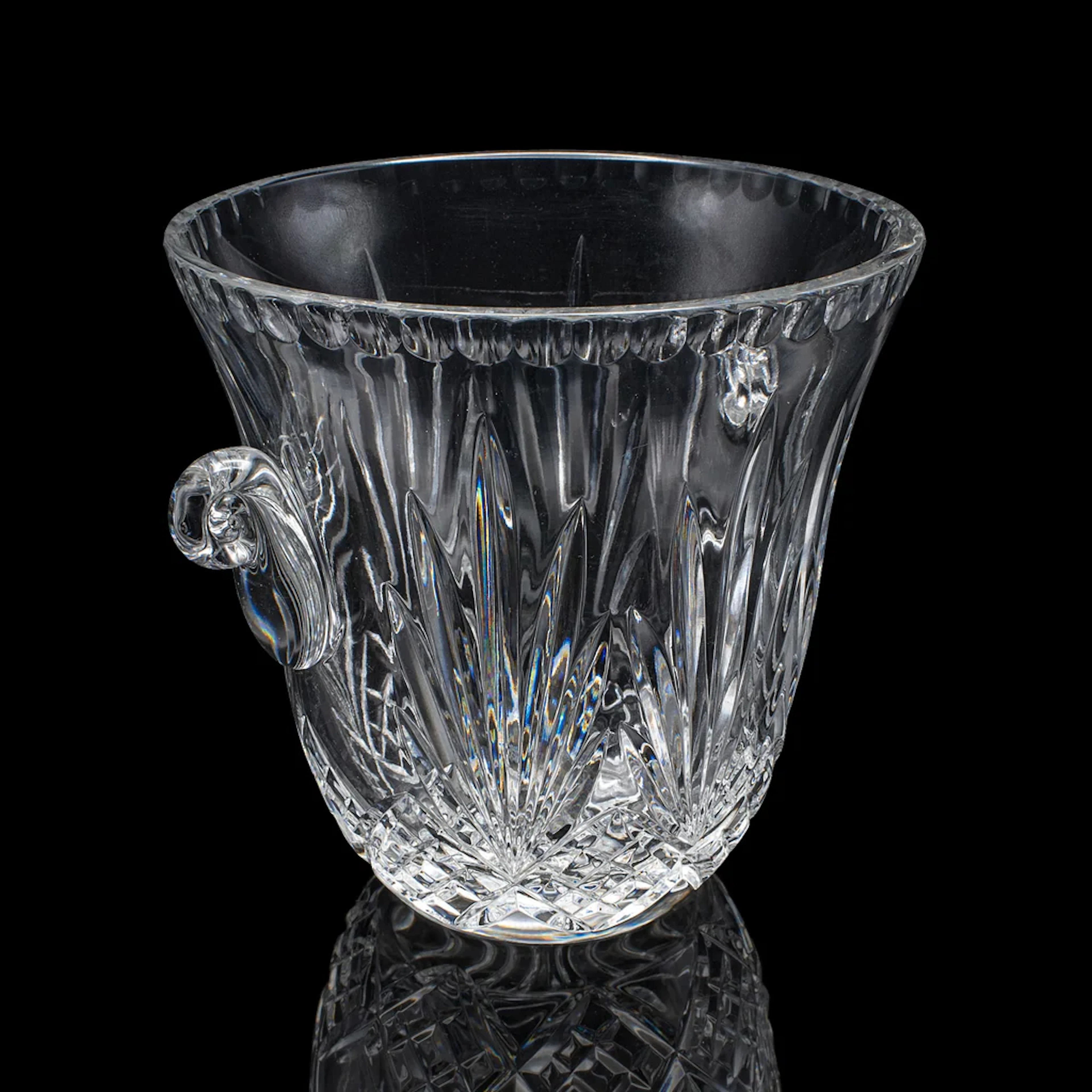 Vintage Wine Bottle Cooler, English, Cut Crystal, Champagne Ice Bucket, C.1960