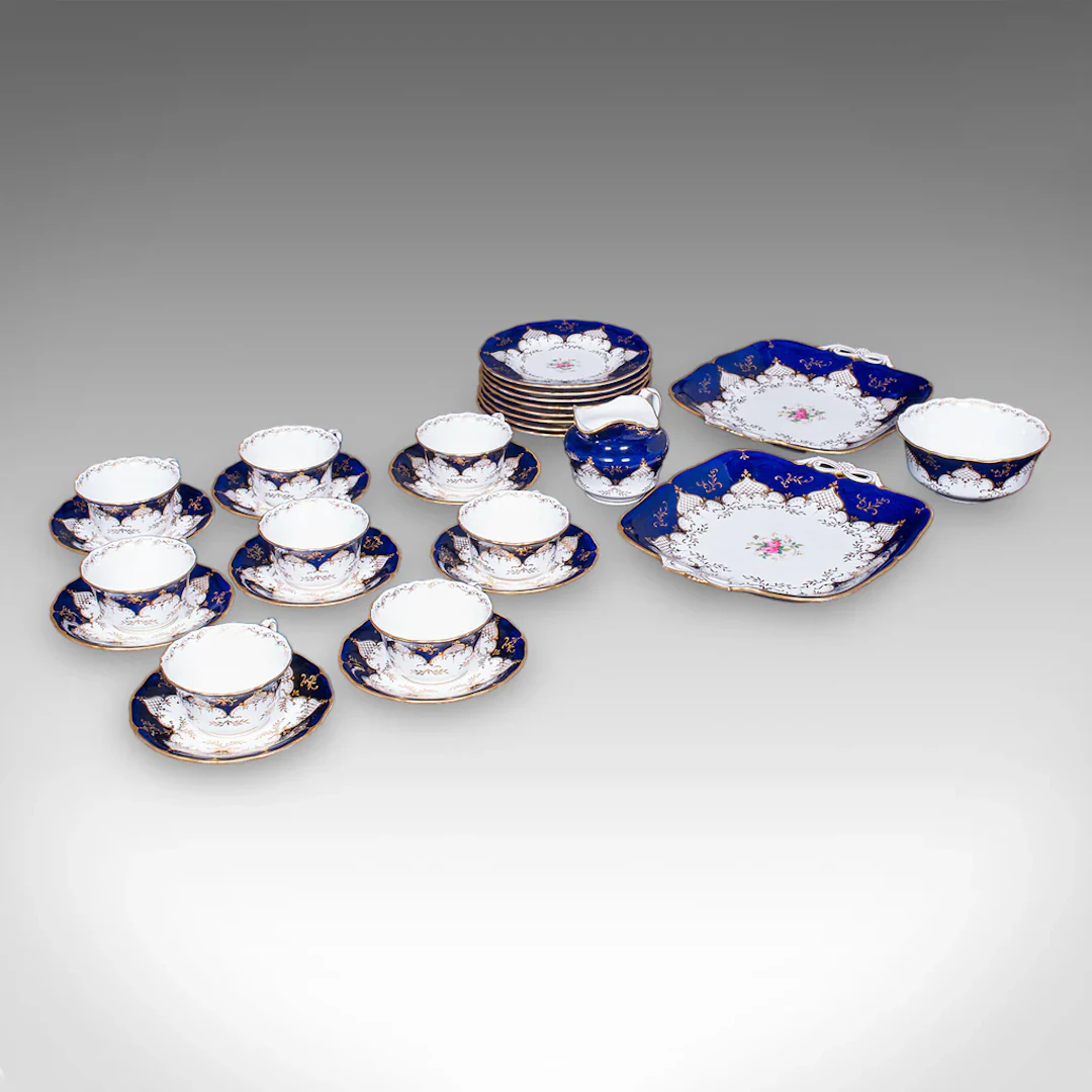 28 piece Antique 8 Person Afternoon Tea & Tiffin Set, English Ceramic