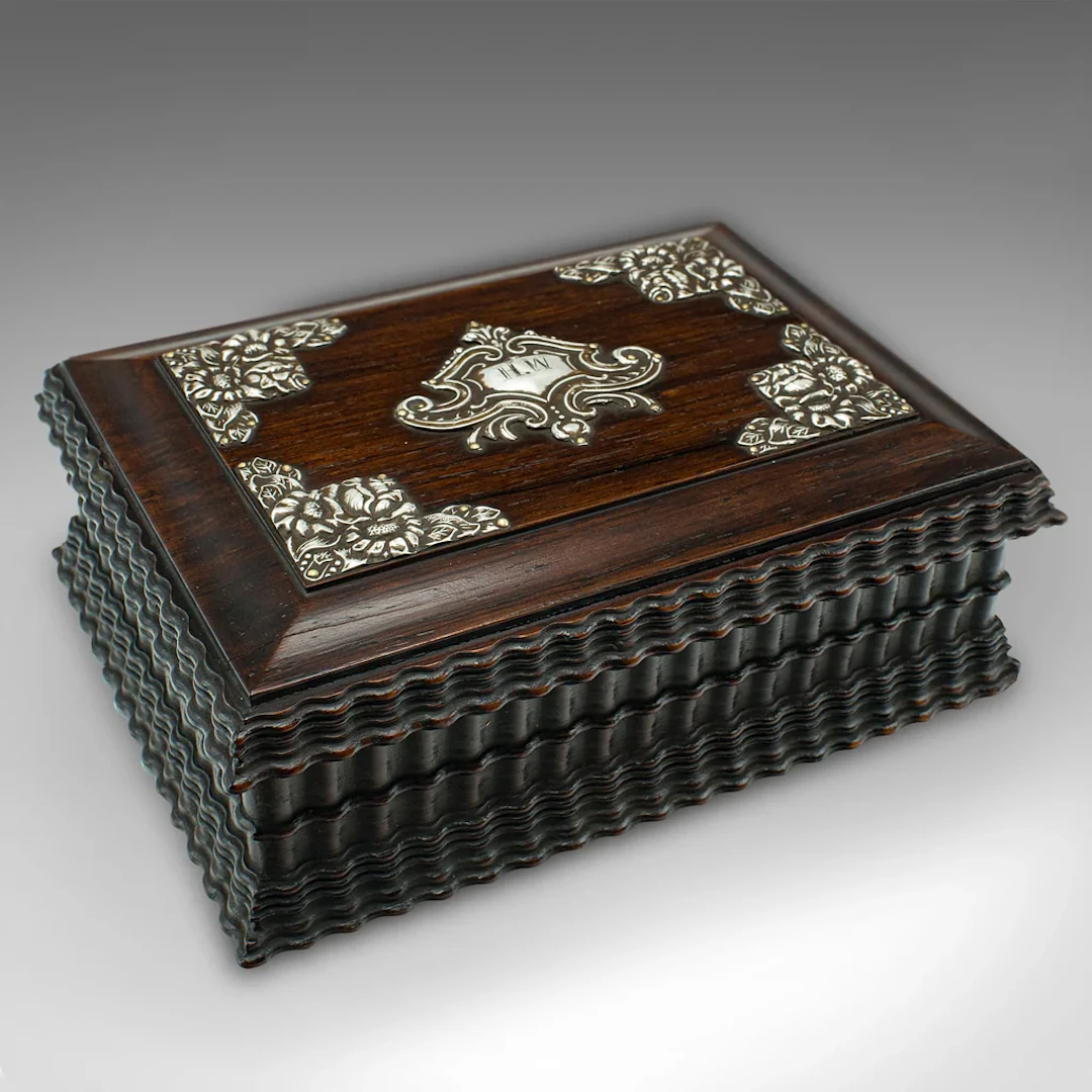 Vintage Keepsake Box, Portuguese, Satinwood, Case, Cricket Interest