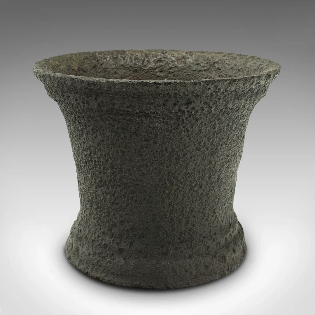 Heavy Antique Mortar, English, Cast Iron Planter Pot, Decorative