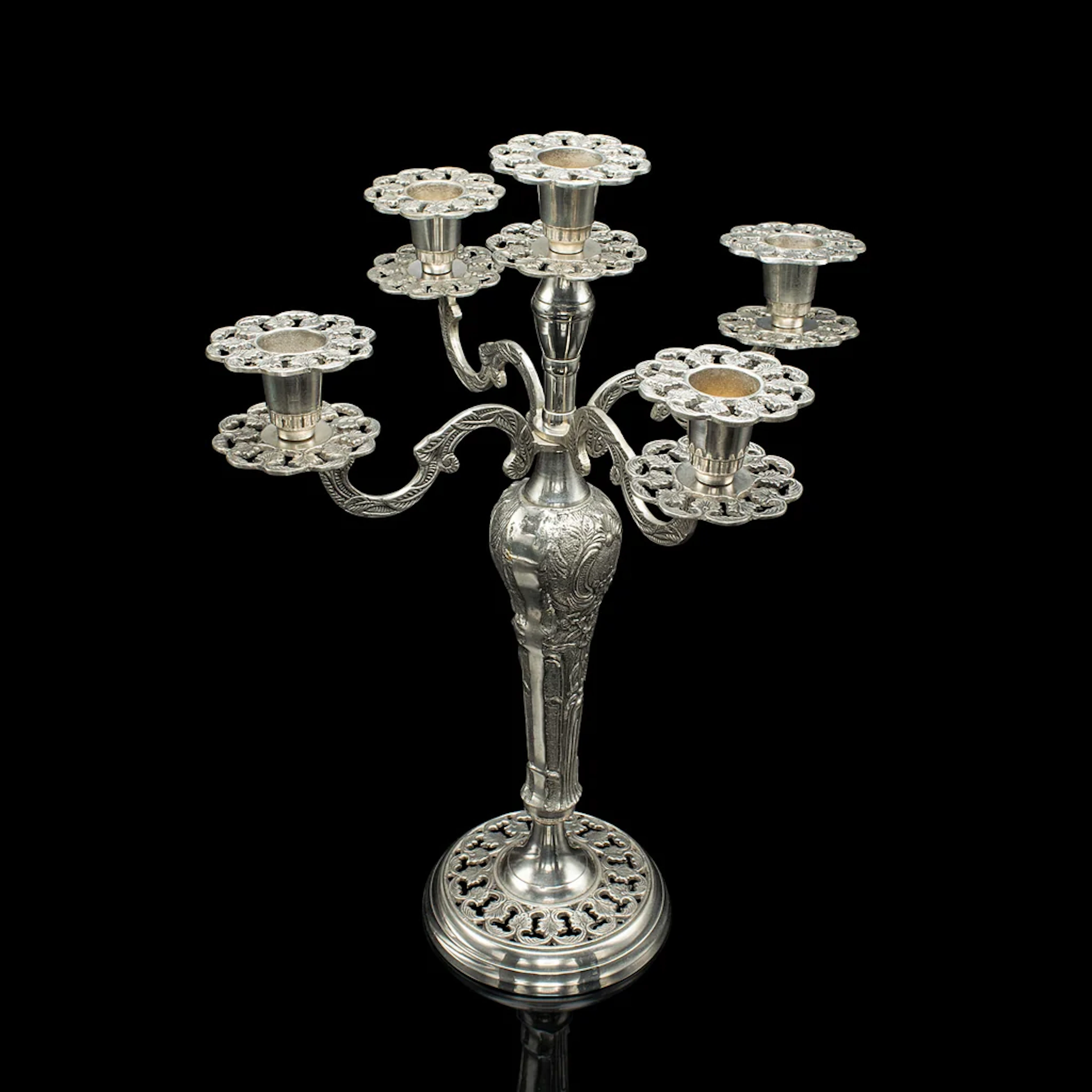 Vintage 4 Branch Candlestick, Candelabra, Table Centrepiece, Art Deco, C.1940