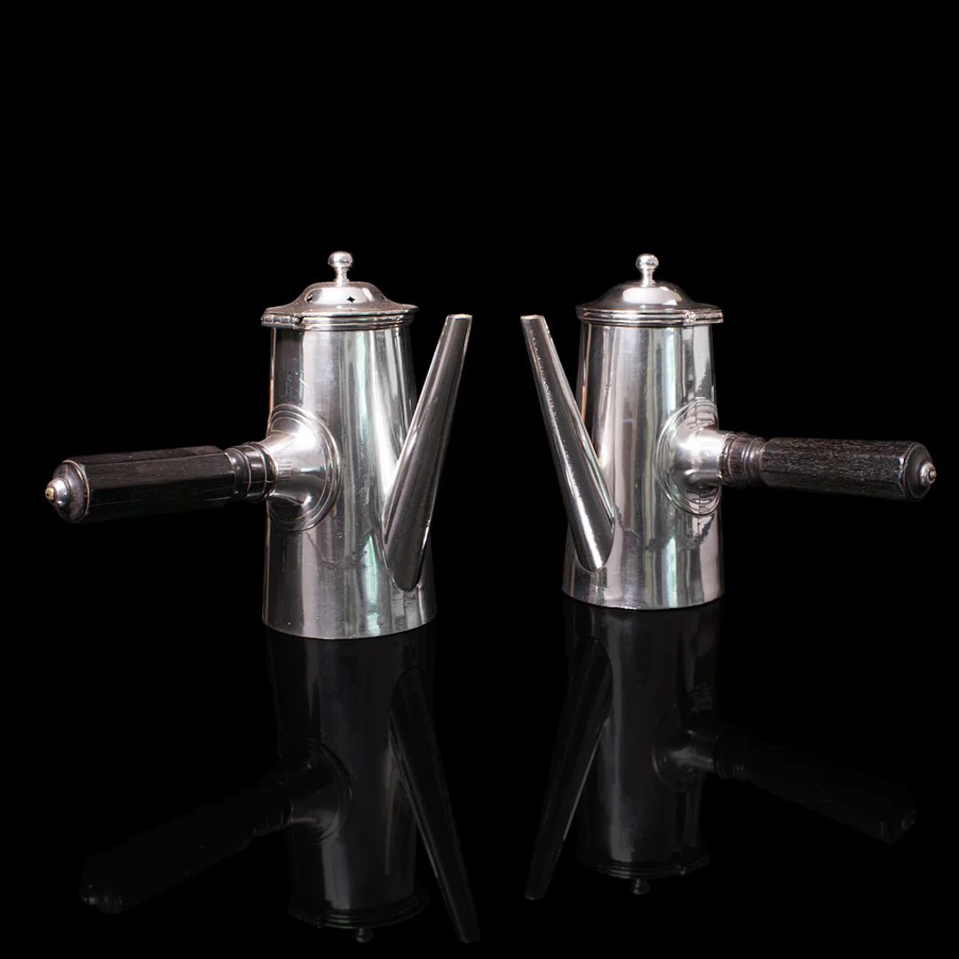 Pair Of Vintage Coffee Pots, Silver Plate, Chocolate Jug, Mappin & Webb, C.1940