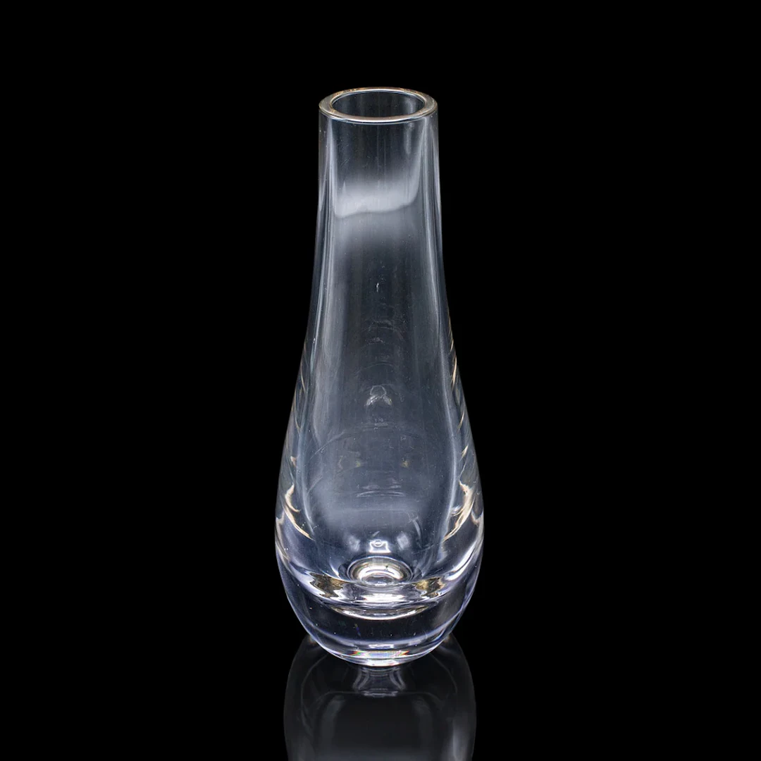 Vintage Flower Sleeve, English, Art Glass, Display, Tear Drop Posy Vase, C.1980