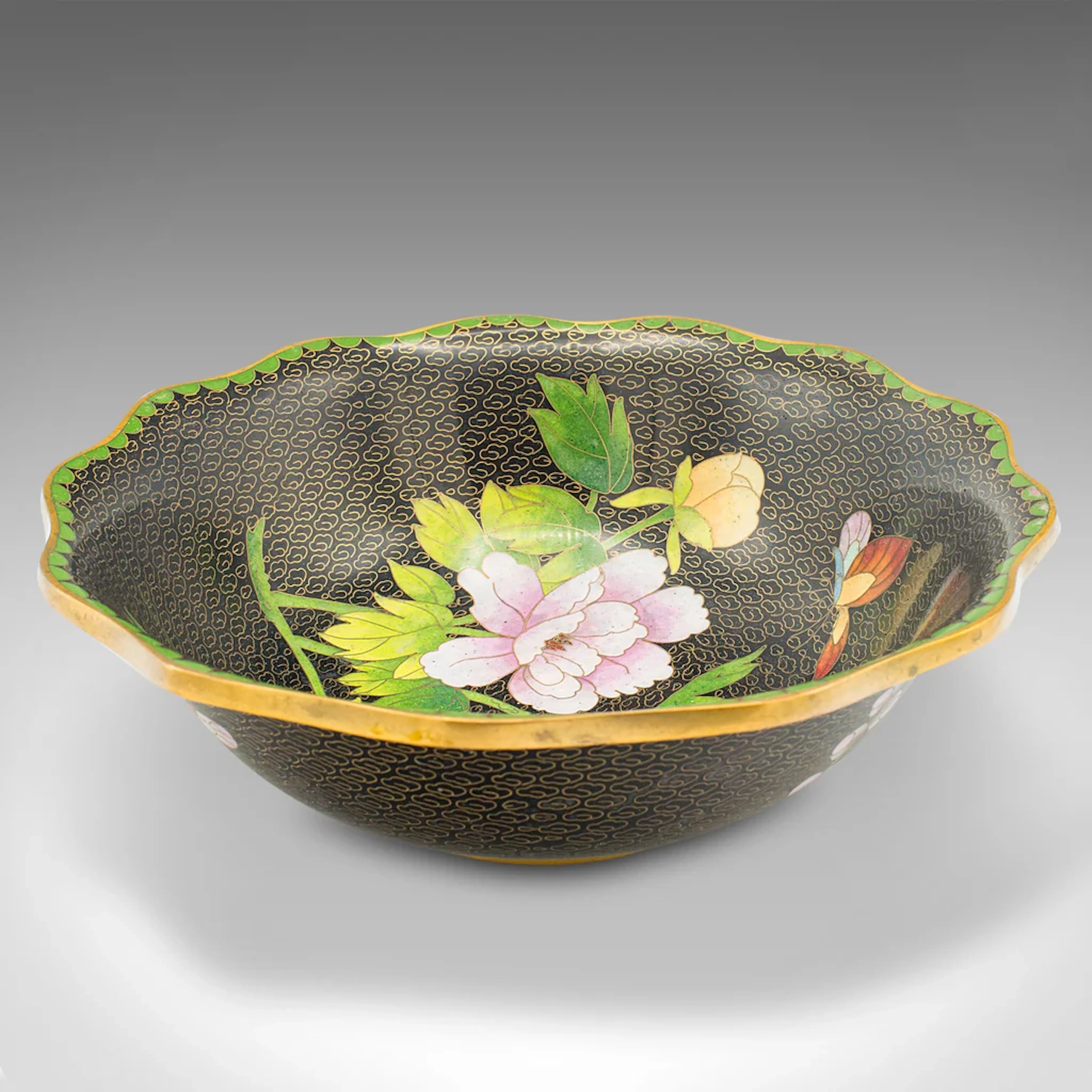Antique Decorative Bowl, Japanese, Cloisonne, Bonbon, Grape Dish, Circa 1920