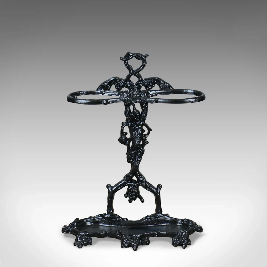 Vintage Umbrella, Stick Stand, Cast Iron, Coalbrookdale Manner, C20th