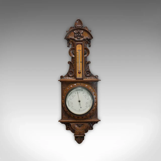 Vintage Factory Barometer, English, Oak, Banjo, Official, Factory Act 1937