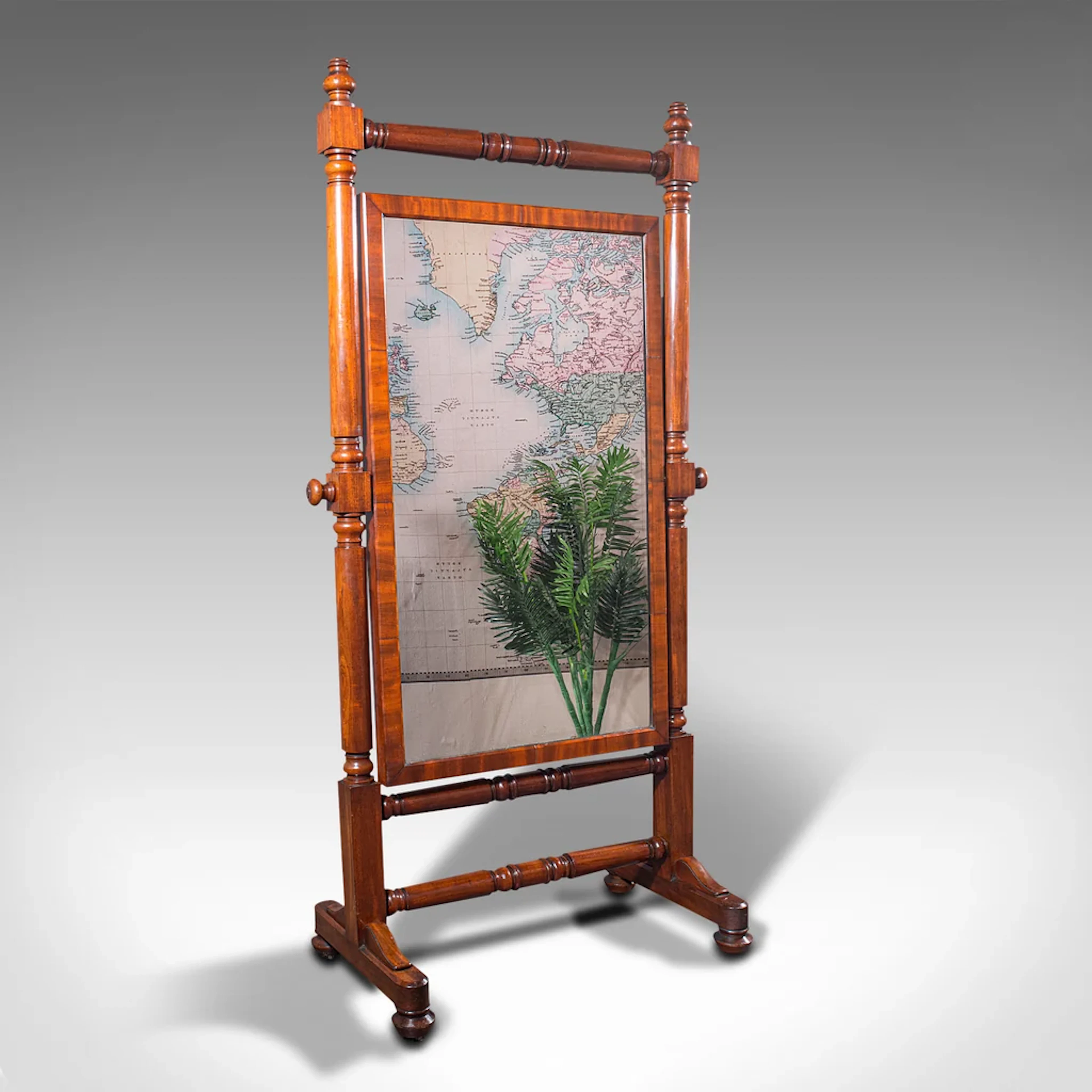 Grand Antique Cheval Mirror, English, Dressing, Country House, Victorian