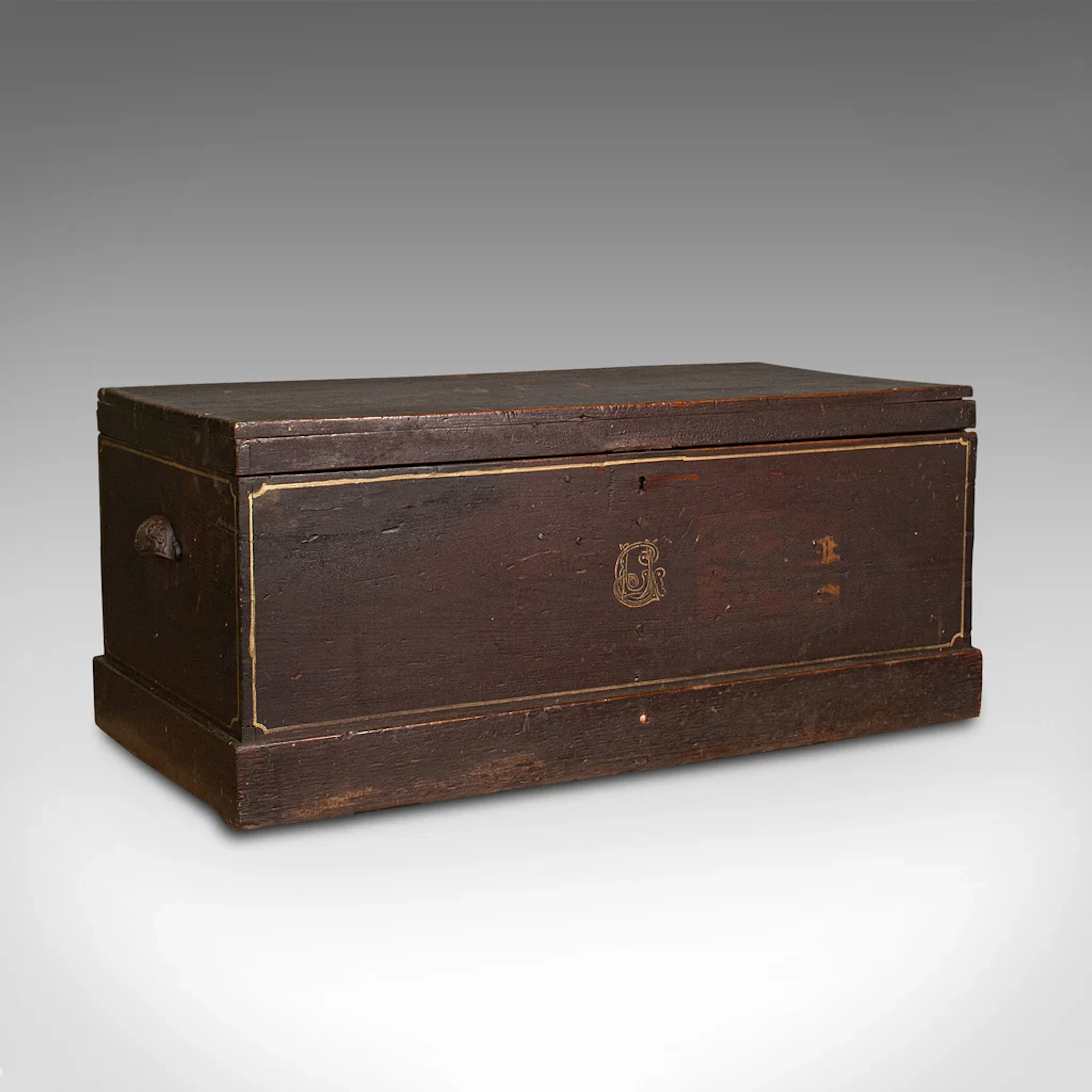 Antique Merchant's Tool Chest, English, Pine, Craftsman's Trunk, Victorian