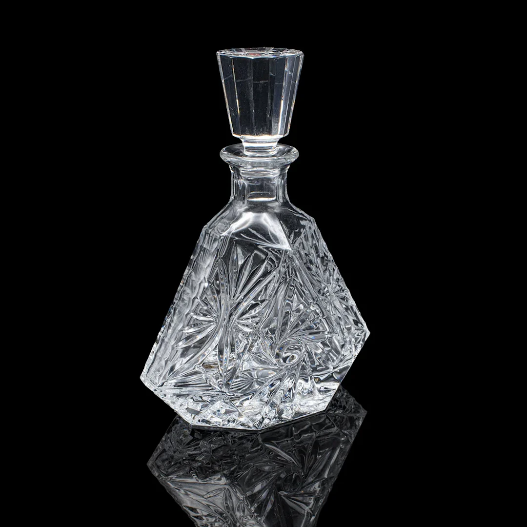 Vintage Liqueur Decanter, English, Crystal Glass, Spirit Bottle, Barware