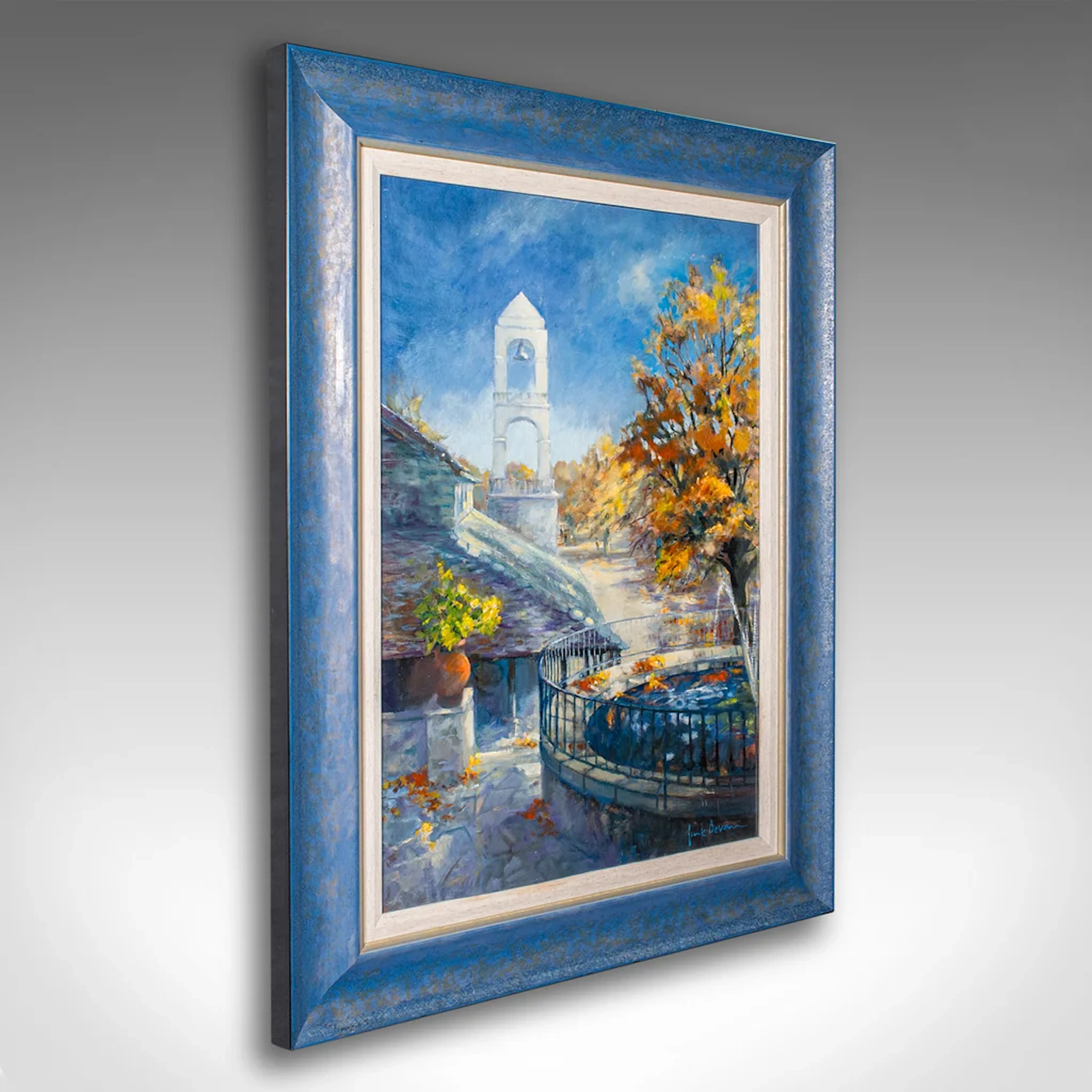 Vintage Landscape Painting, English, Framed Oil On Board, Art, Signed, C.1980