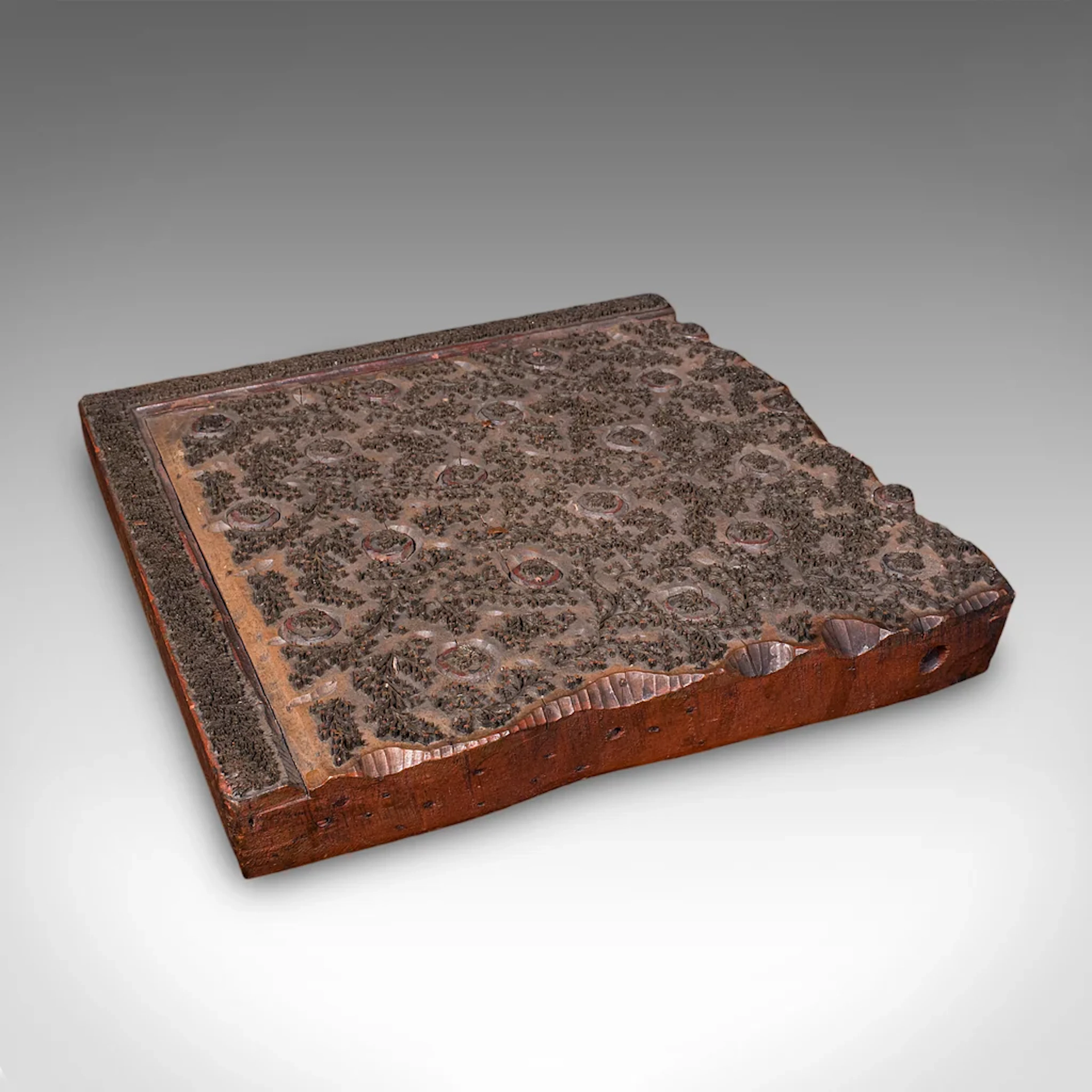 Antique Wallpaper Printing Block, English, Carved Brass, Print Stamp, Victorian