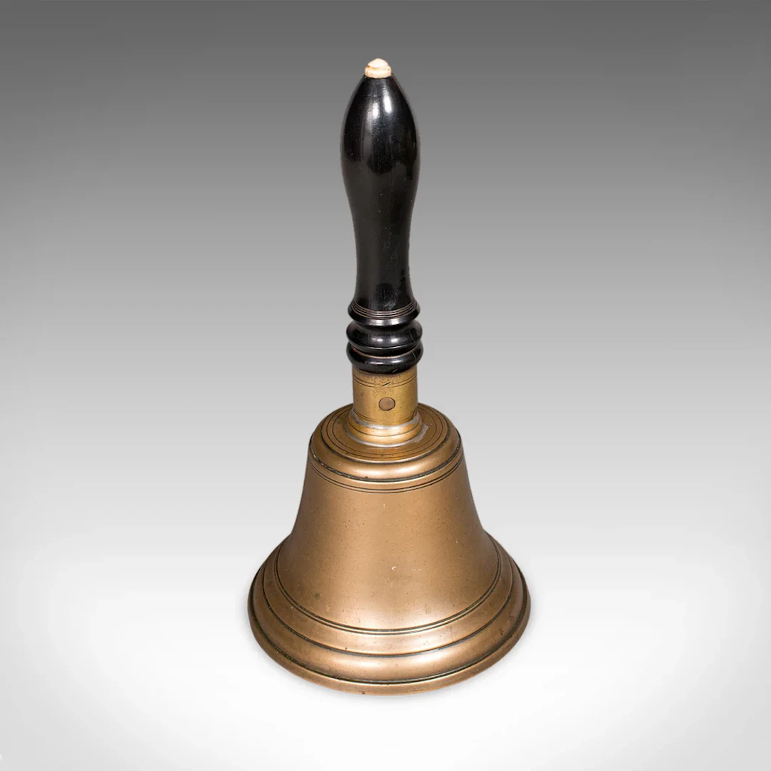 Antique Schoolmaster's Hand Bell, English, Bronze, Dinner Chime, Edwardian