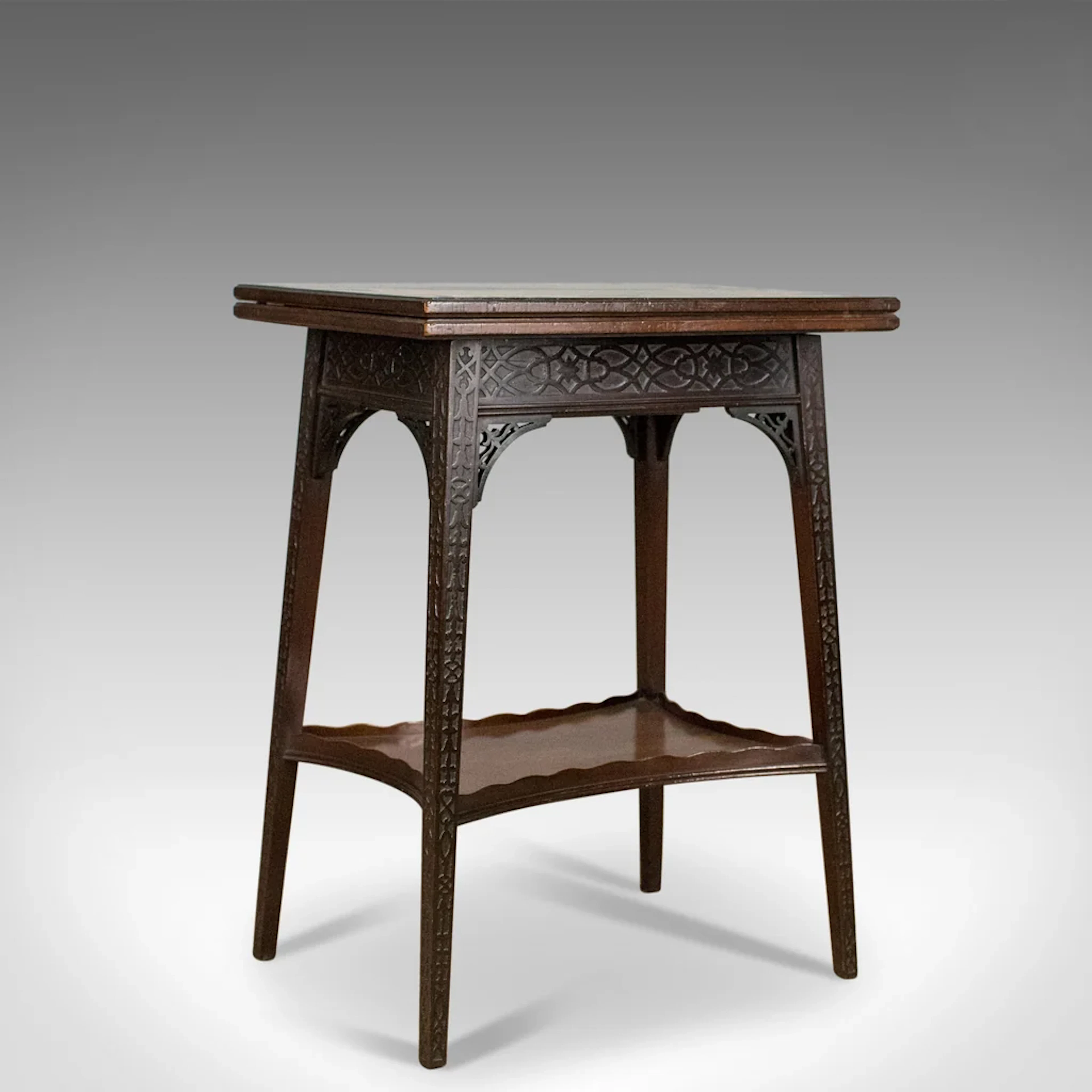 Antique Fold-Over Games Table, English, Edwards & Roberts, London Circa 1880