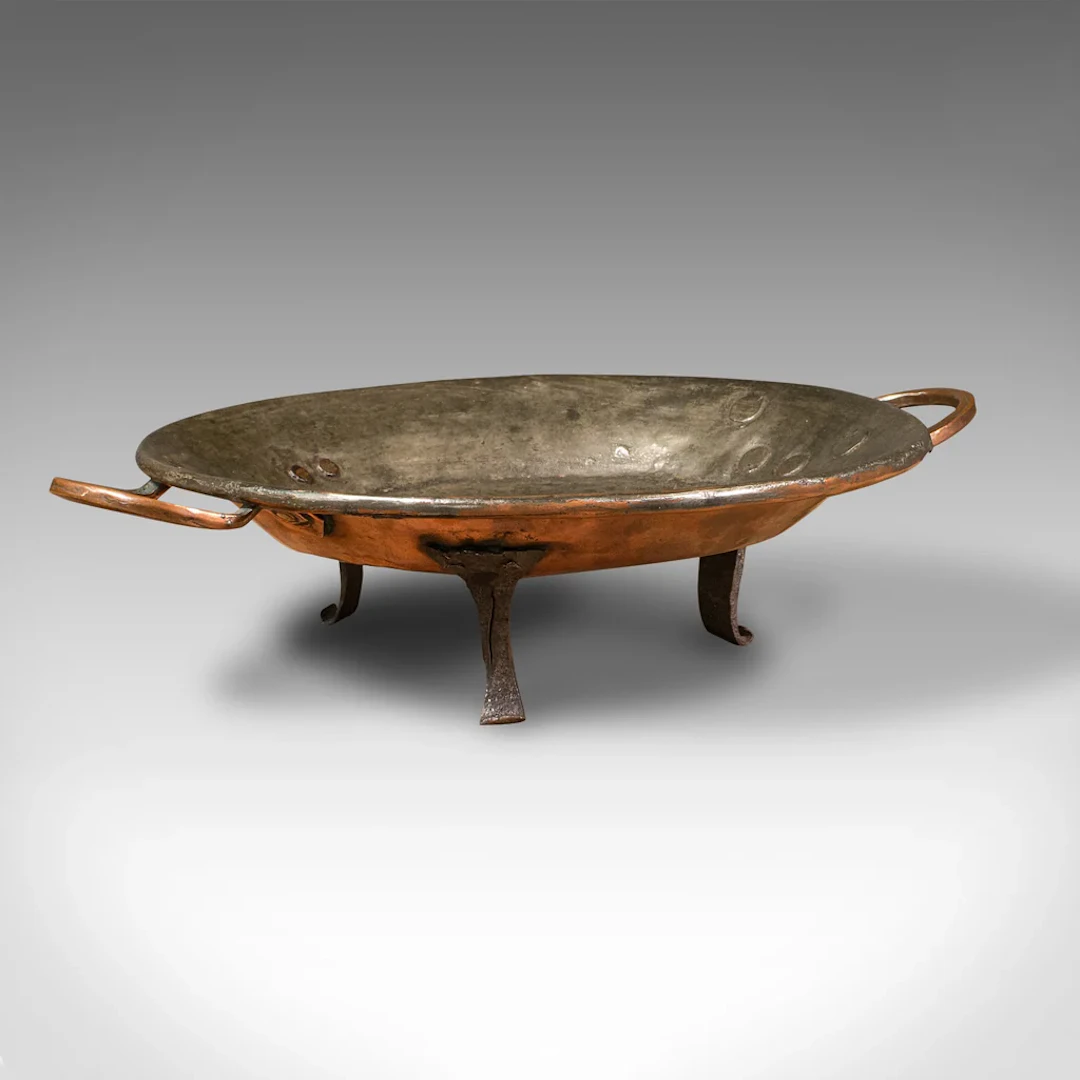 Antique Cooking Dish, English, Copper, Decorative Tray, Historic
