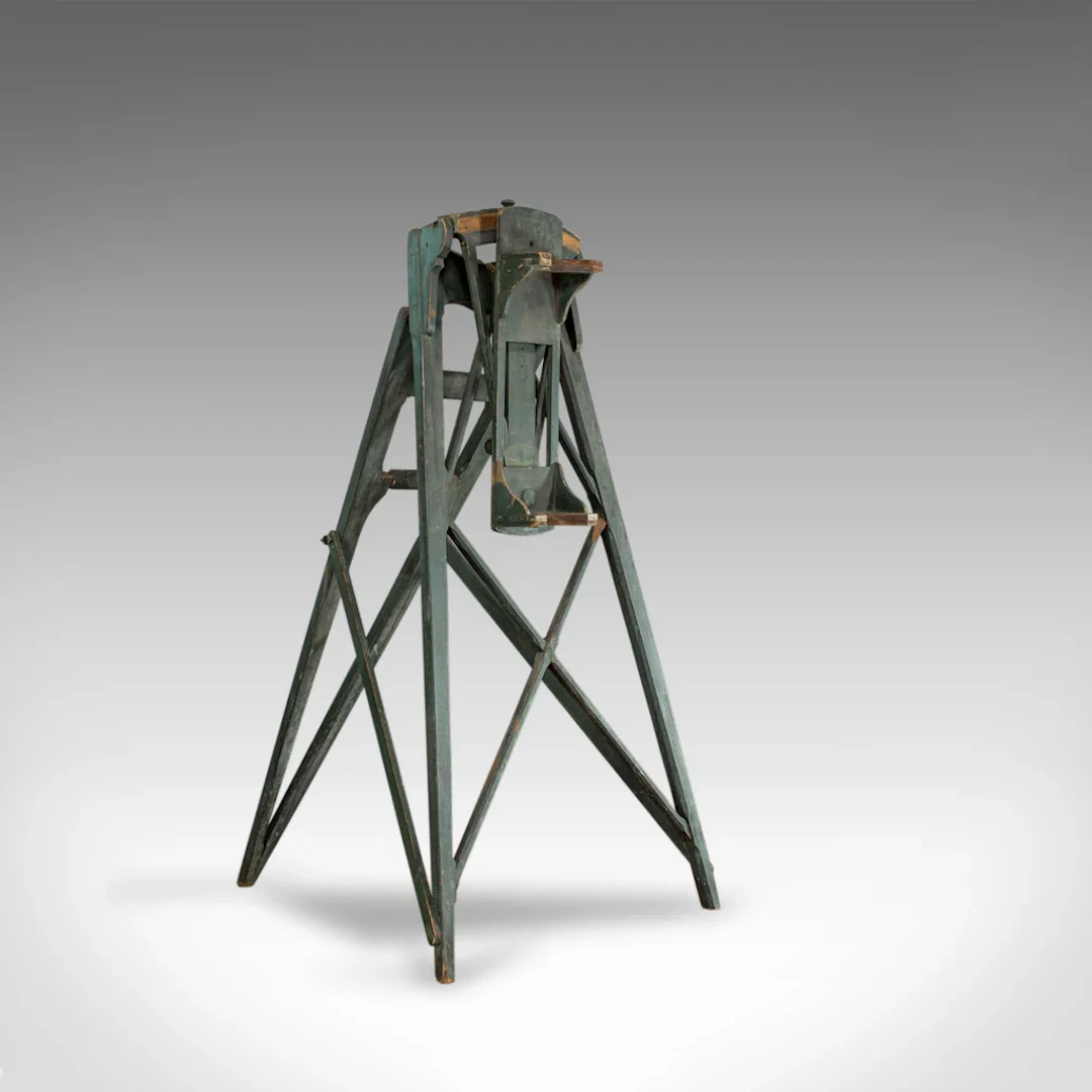Large, Antique Telescope Tripod, English, Pine, Observatory, Rack, Circa 1900