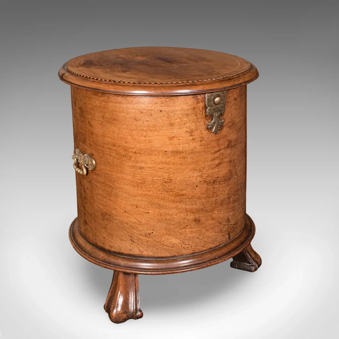 Antique Cellarette, English, Walnut Wine Cooler Stand, Side Table