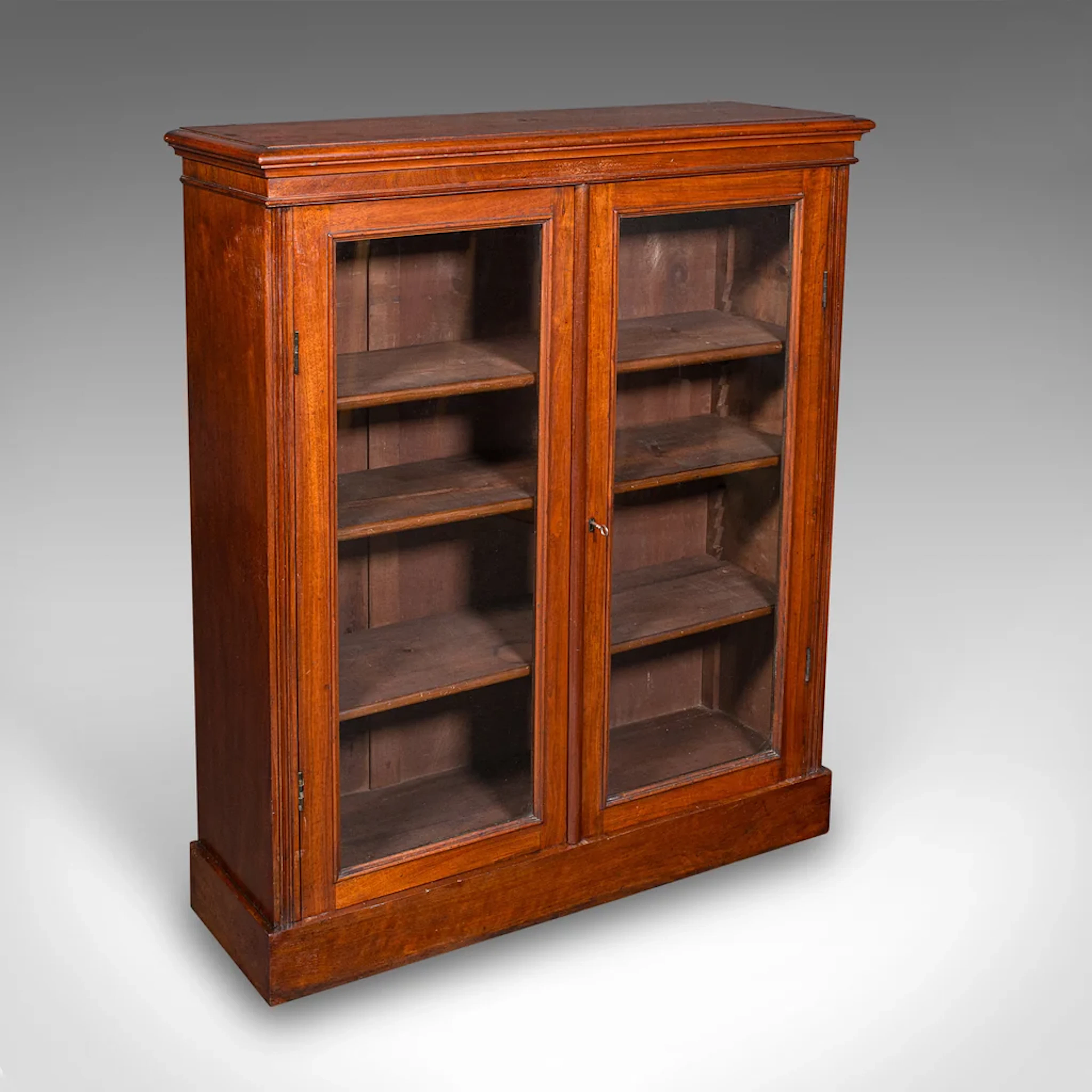 Antique Display Bookcase, English, Glazed Book Cabinet, Home Library, Victorian