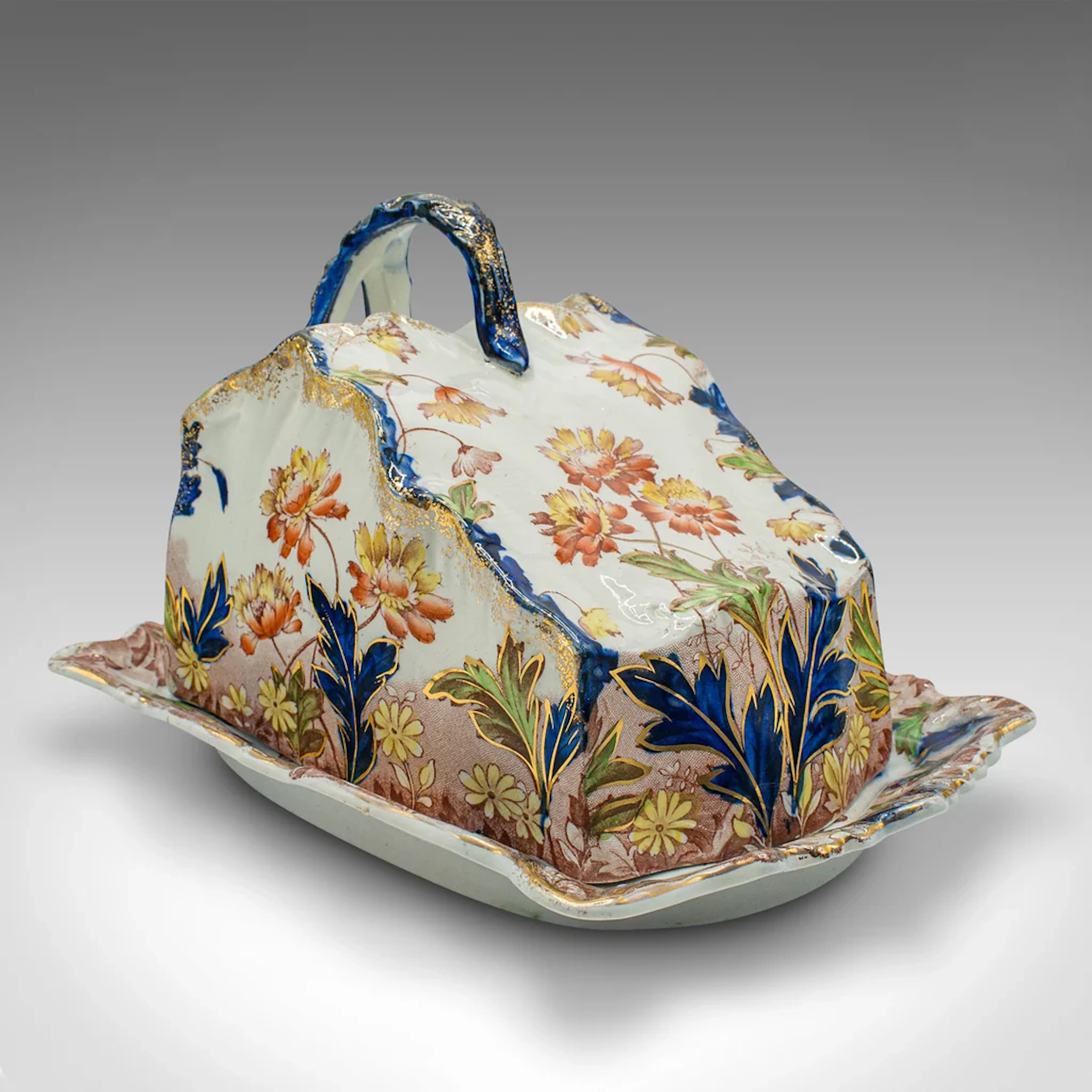 Antique Decorative Cheese Keeper, English, Kitchen, Butter Dish, Victorian