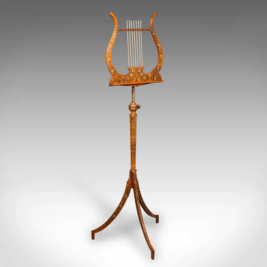 Antique Music Recital Stand, English, Walnut, Adjustable, Regency, Circa 1820