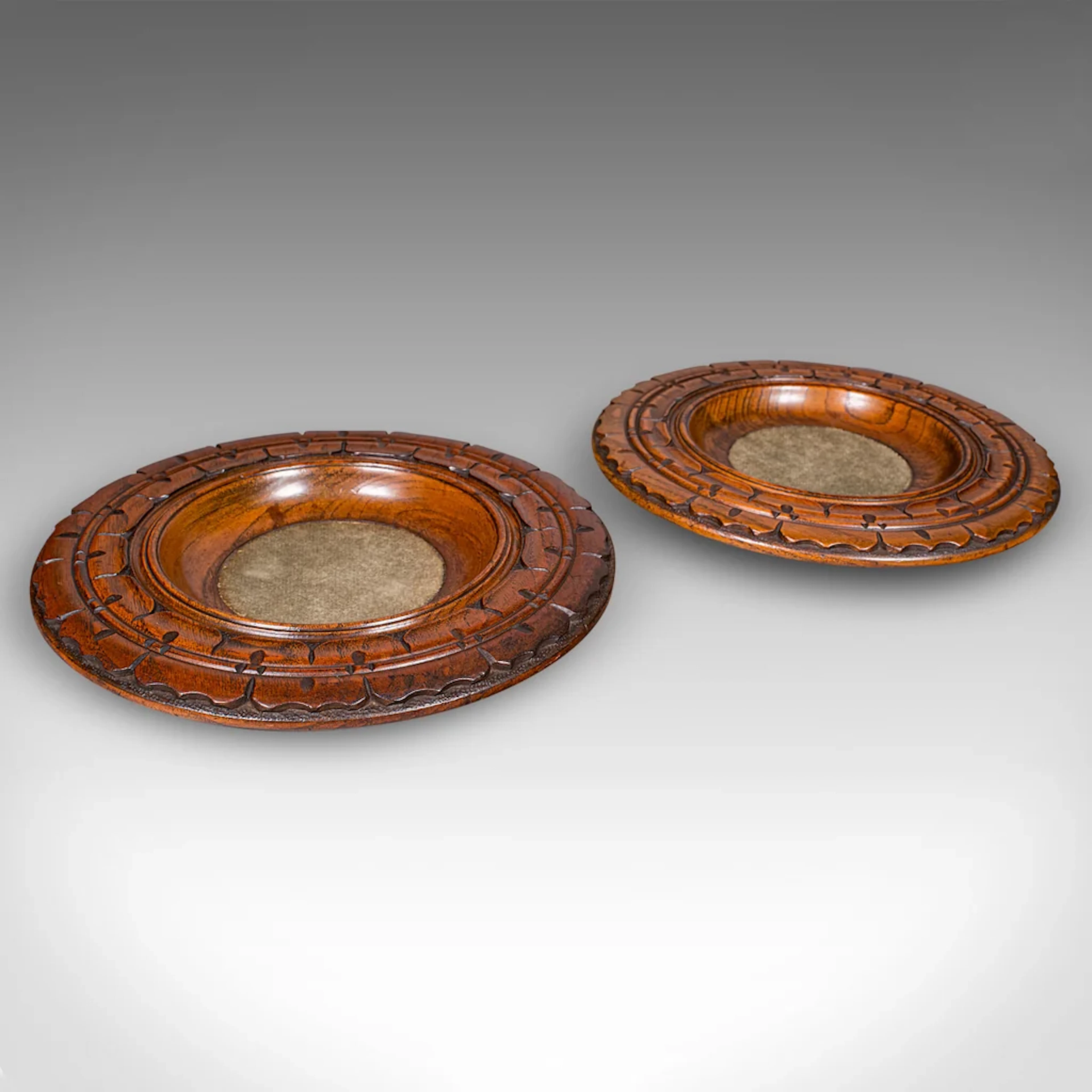 Pair of Antique Decanter Coasters, English, Wine Bottle Stands, Treen