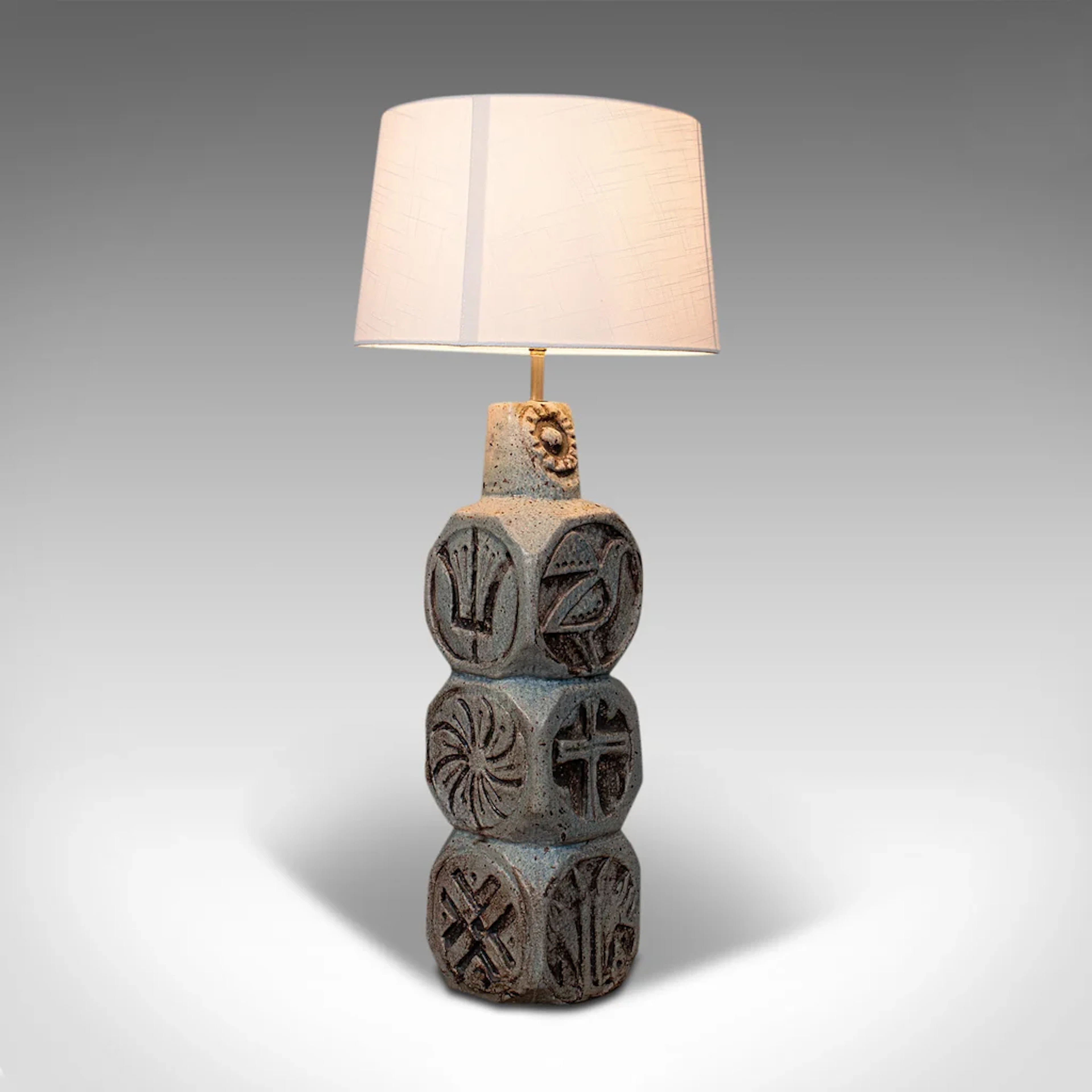 Vintage Table Lamp, English, Ceramic, Side Light, After Troika, 20th Century