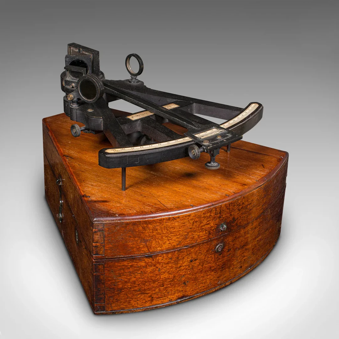 Antique Cased Octant, Scottish, Ebony, Navigation Instrument, Sextant