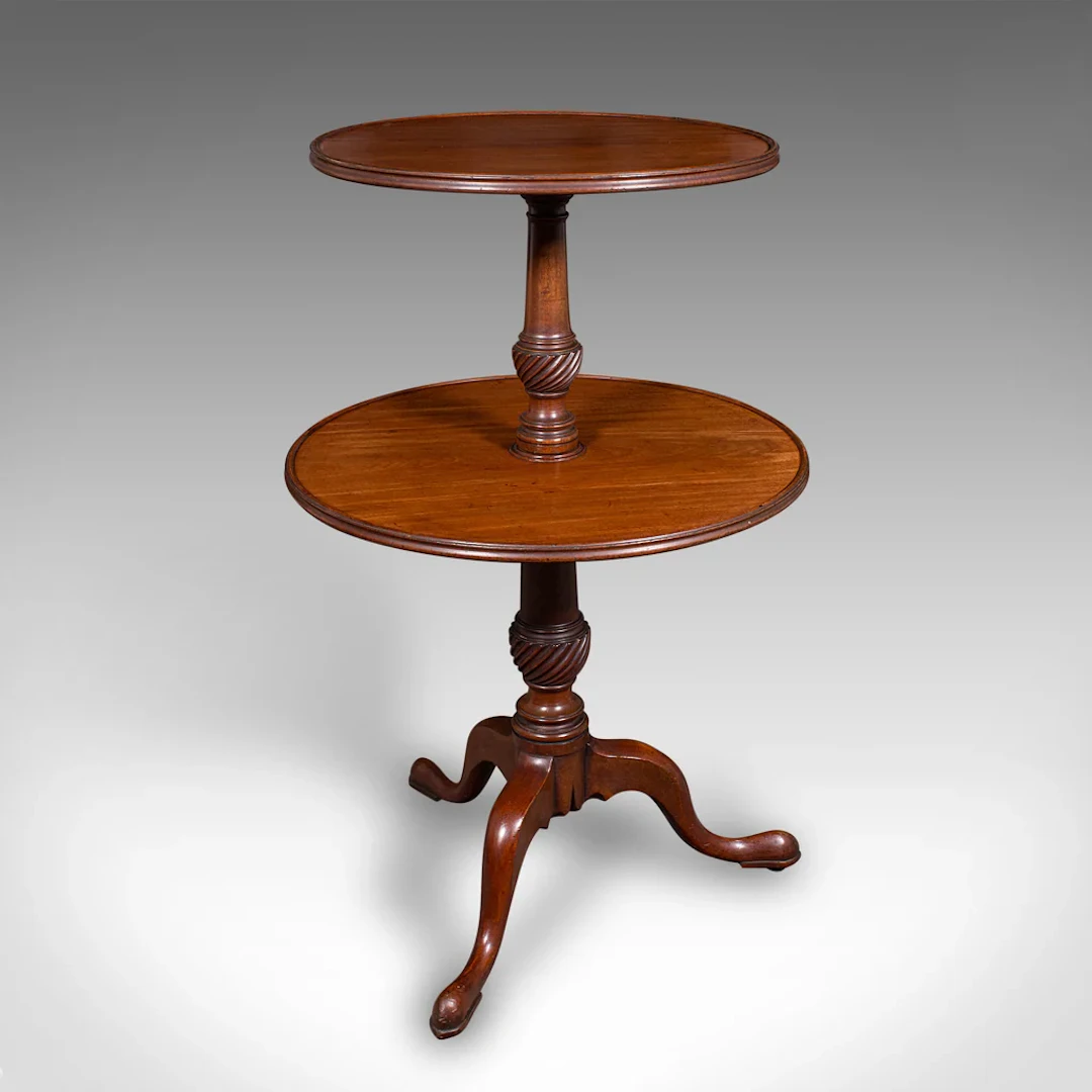 Antique Two Tier Dumb Waiter, English, Afternoon Tea, Jardiniere Stand