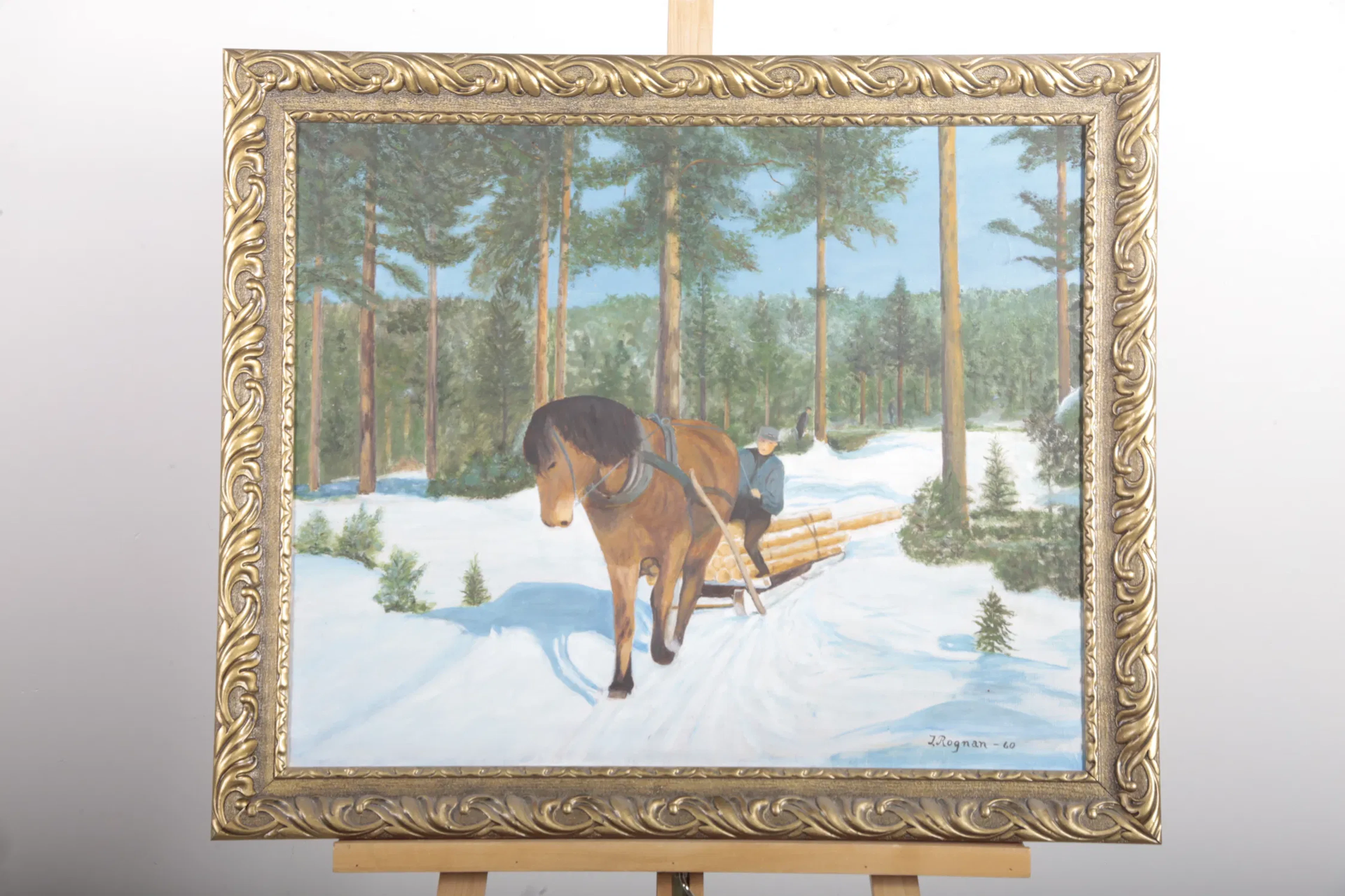 J. Rognan, Olja på duk, Signerad- 60
