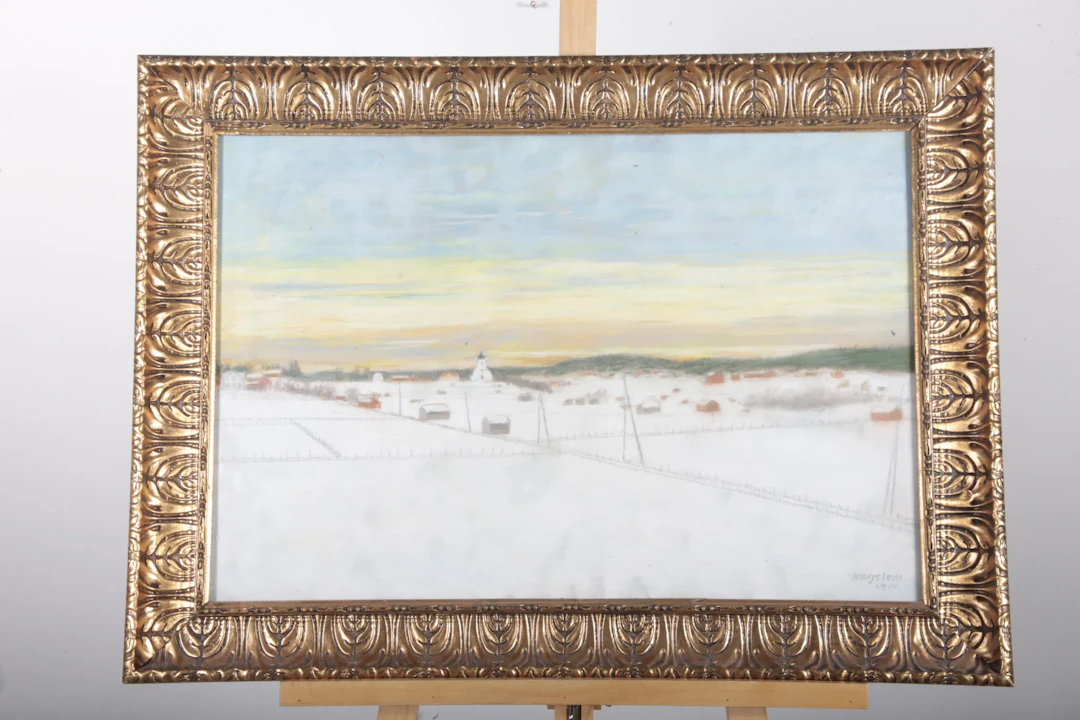 Akvarell- Okänd konstnär, Motiv: Norrala, Hälsingland, Signerad: Hagstedt 1914