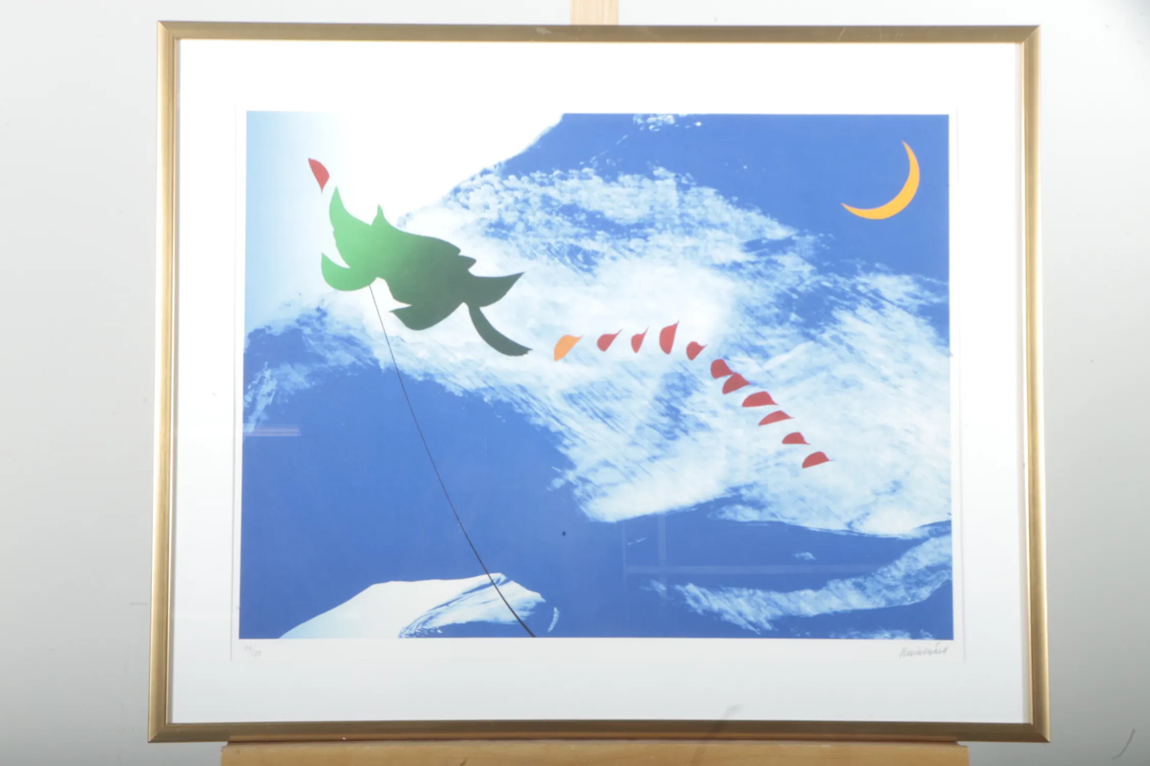 Carl Fredrik Reuterswärd- Färglitografi, Ur mapp: "Kites", Signerad