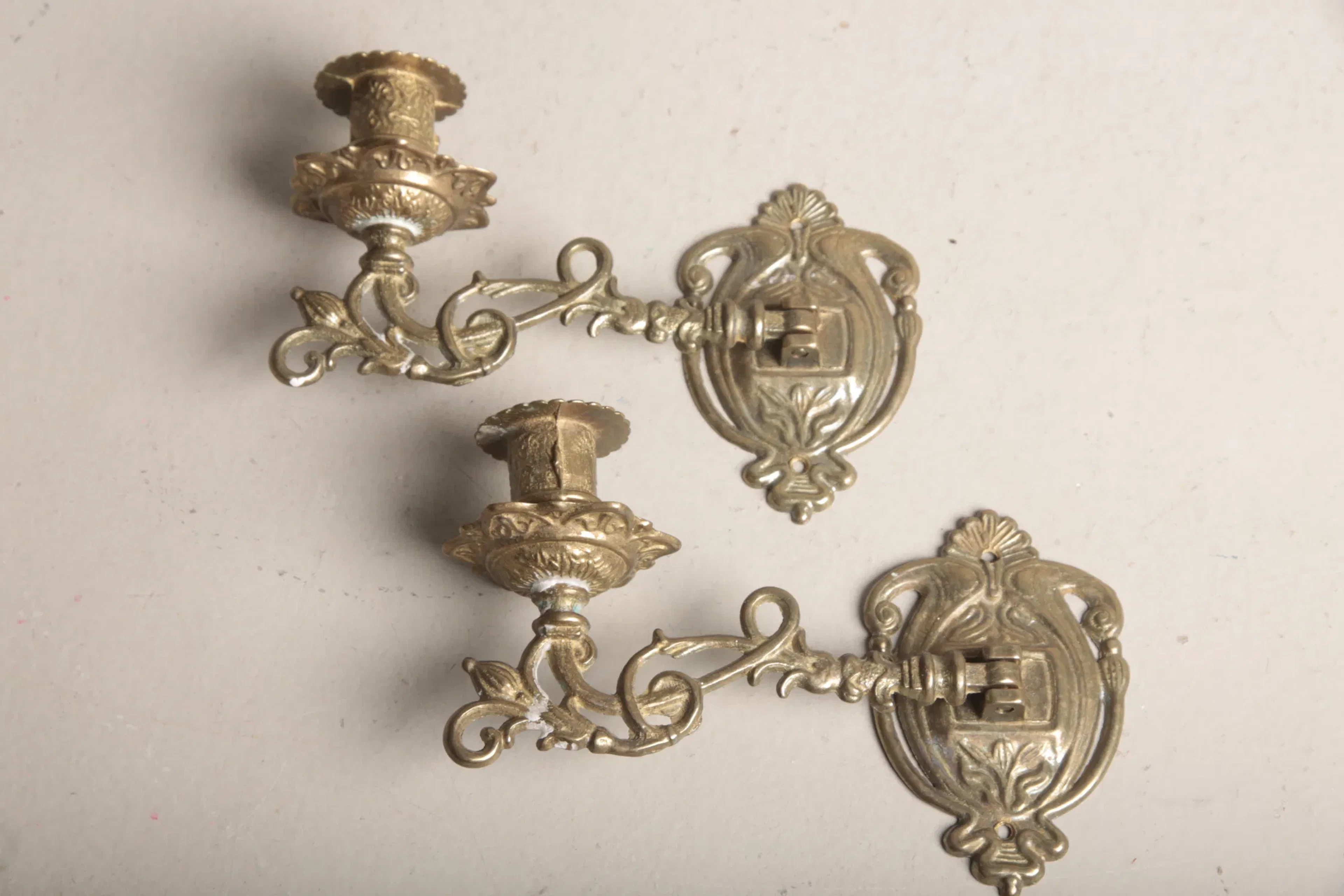 Väggljuslampetter, 1-par, Mässing, 1900-tal