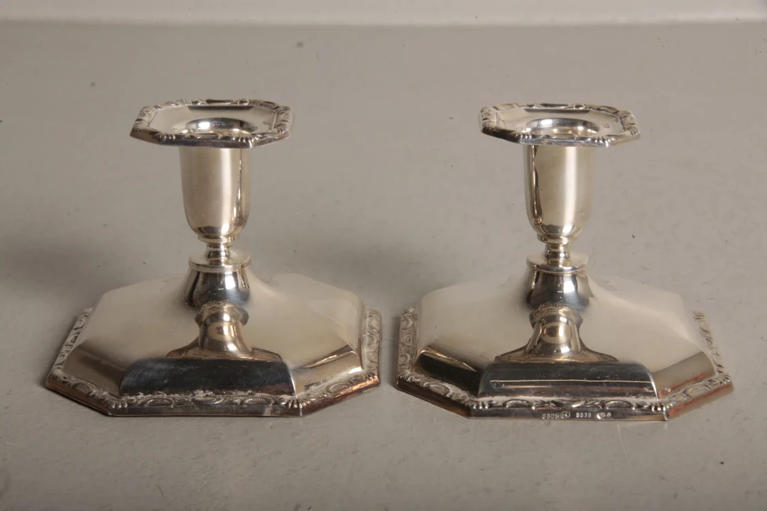 Ljusstakar- Silver, 1-par