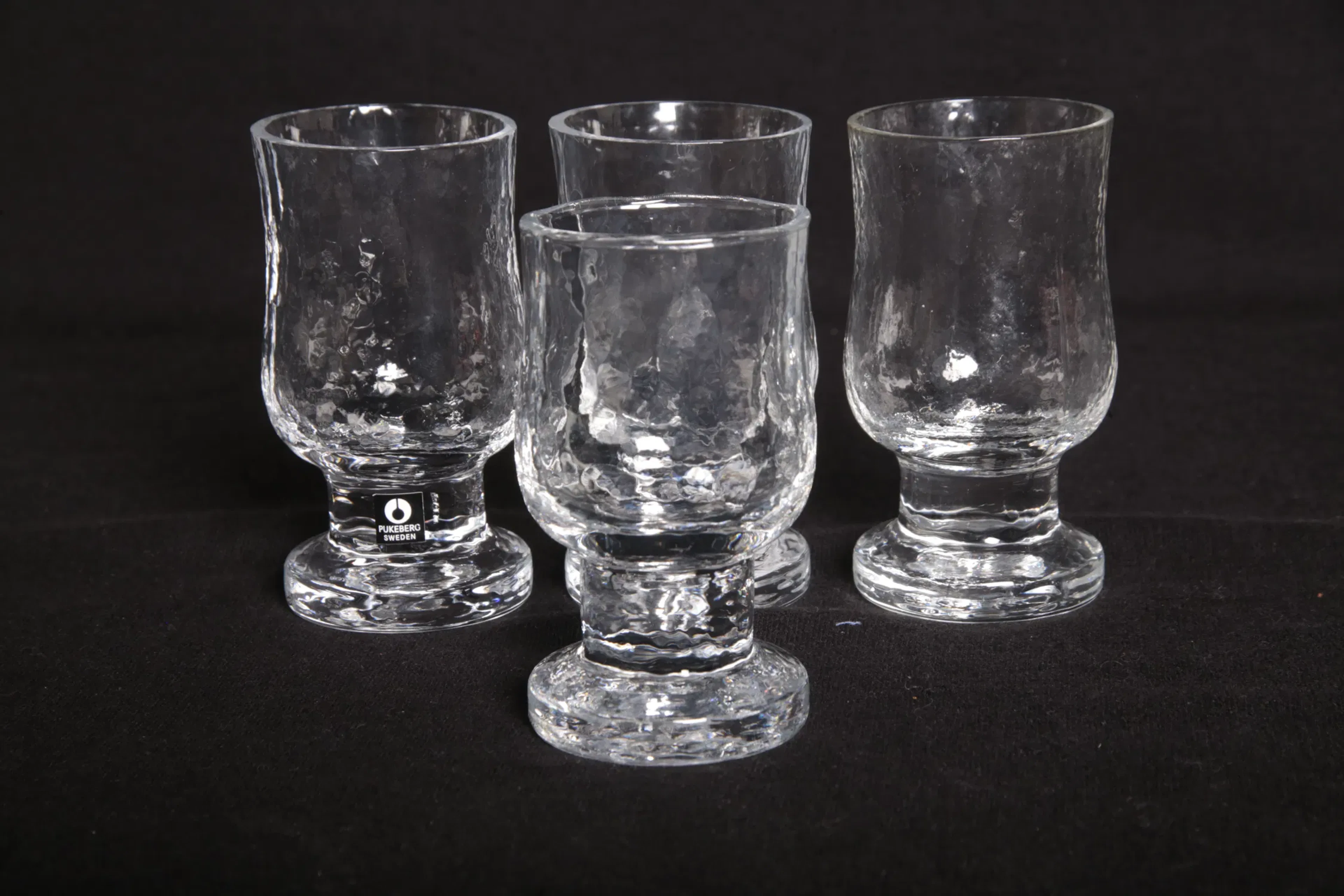 Pukeberg Glas, 4st Snapsglas