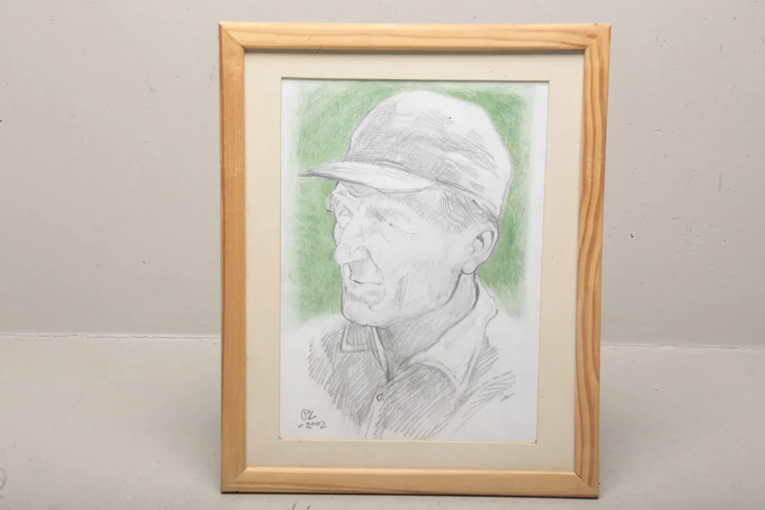 Per Larsson "Tecknar Lasse"- Blyertsteckning, Signerad: 2002