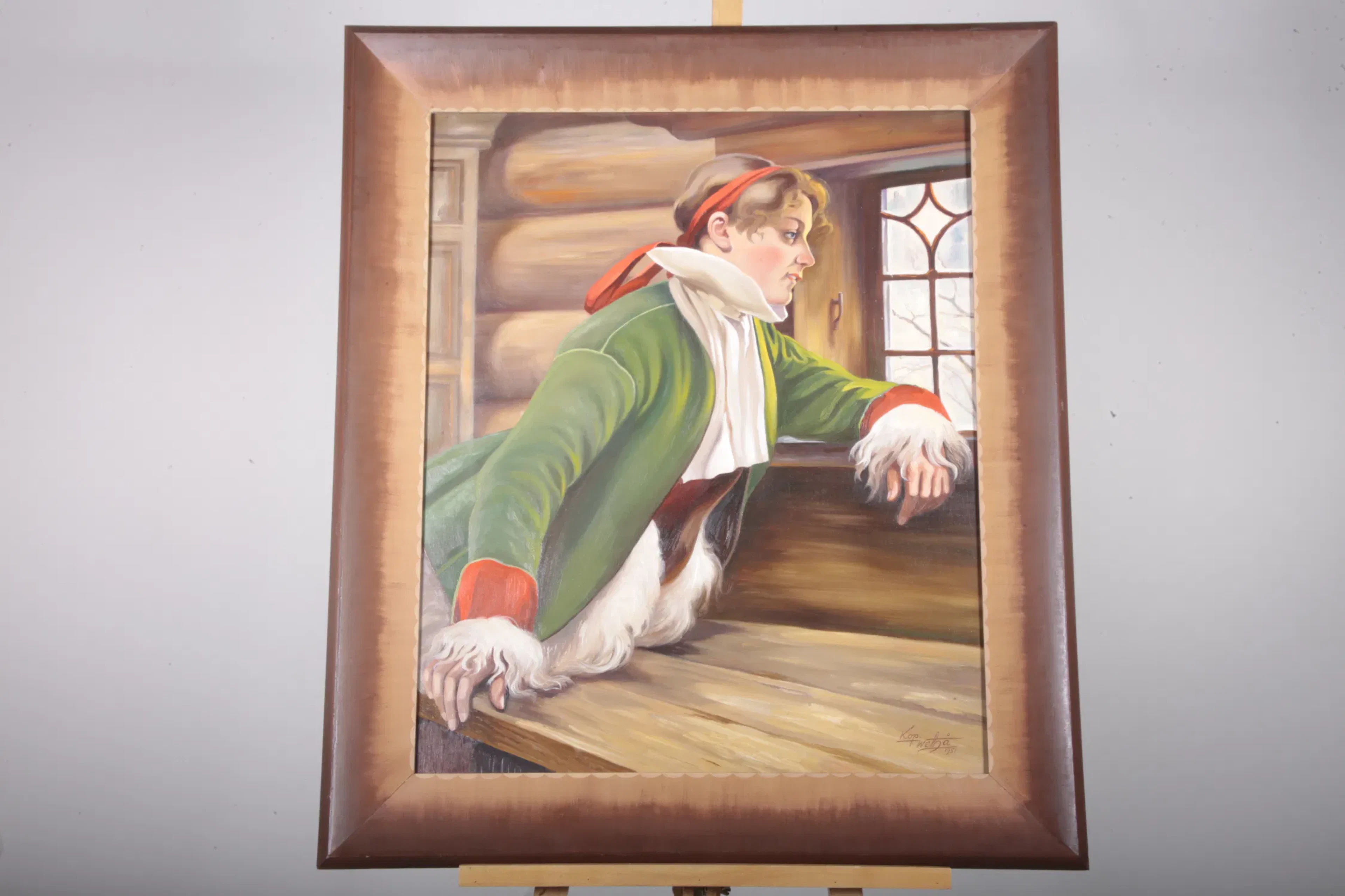 Walter Hansson- Olja på duk "Dalkulla", Kopia efter Anders Zorn, Signerad: 1951