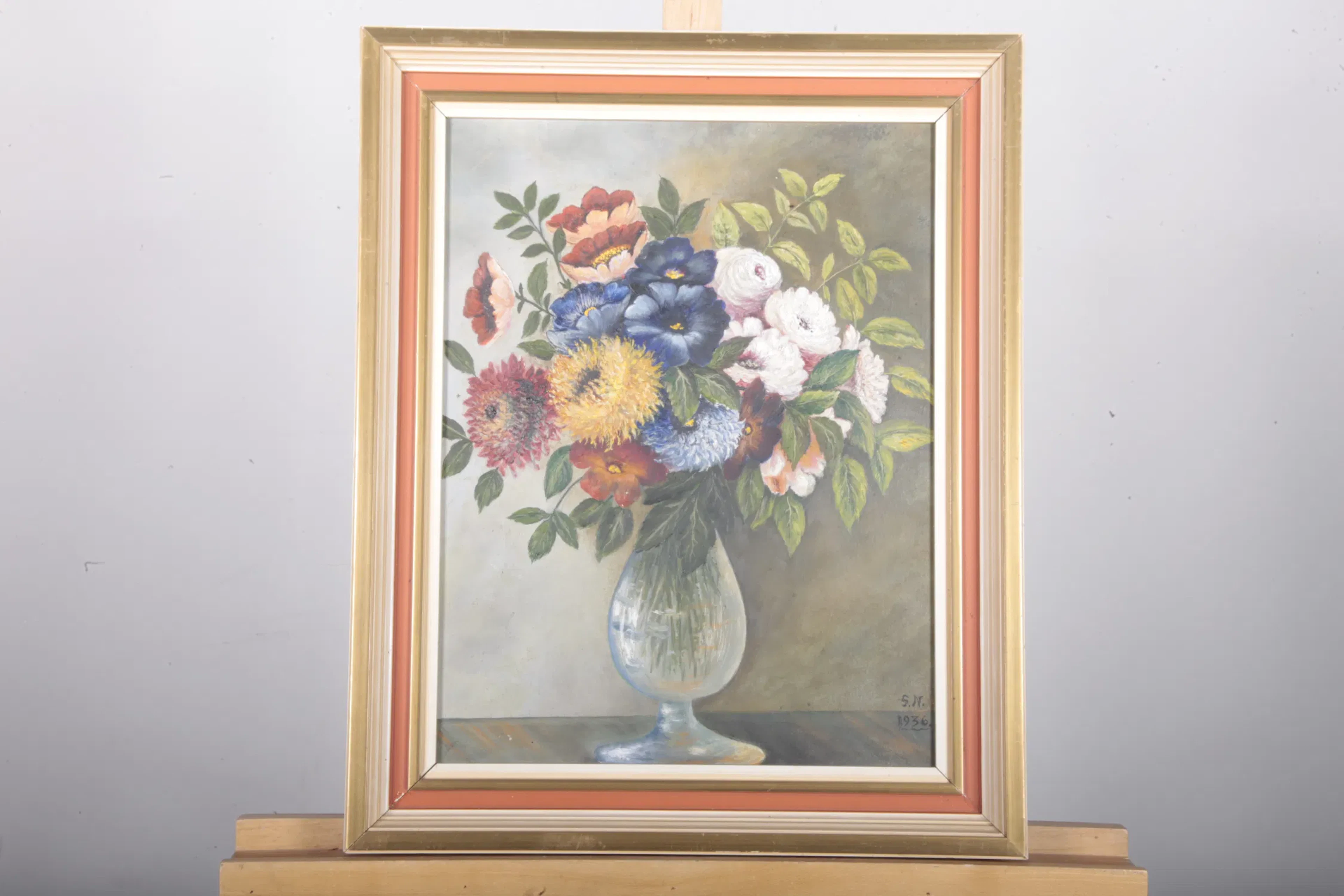 Olja på duk- "Stilleben", Signerad: S.N 1936