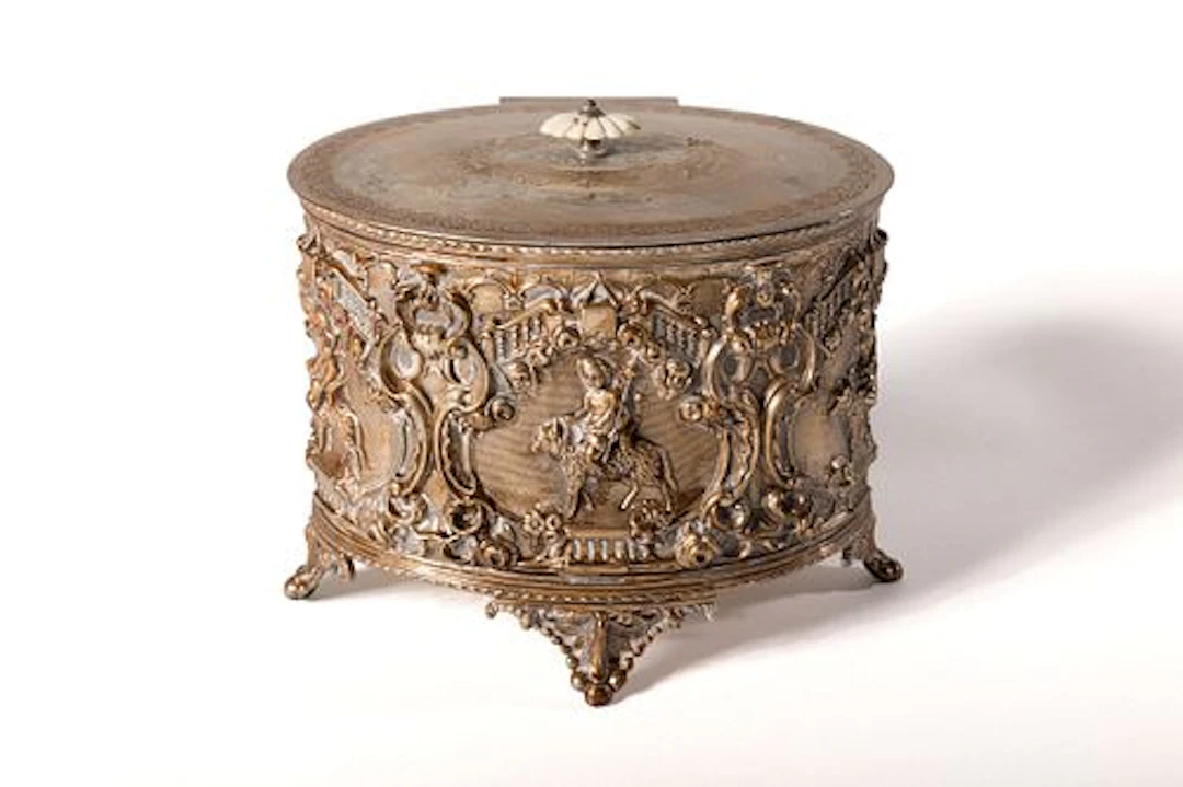 English, Repousse Biscuit Box