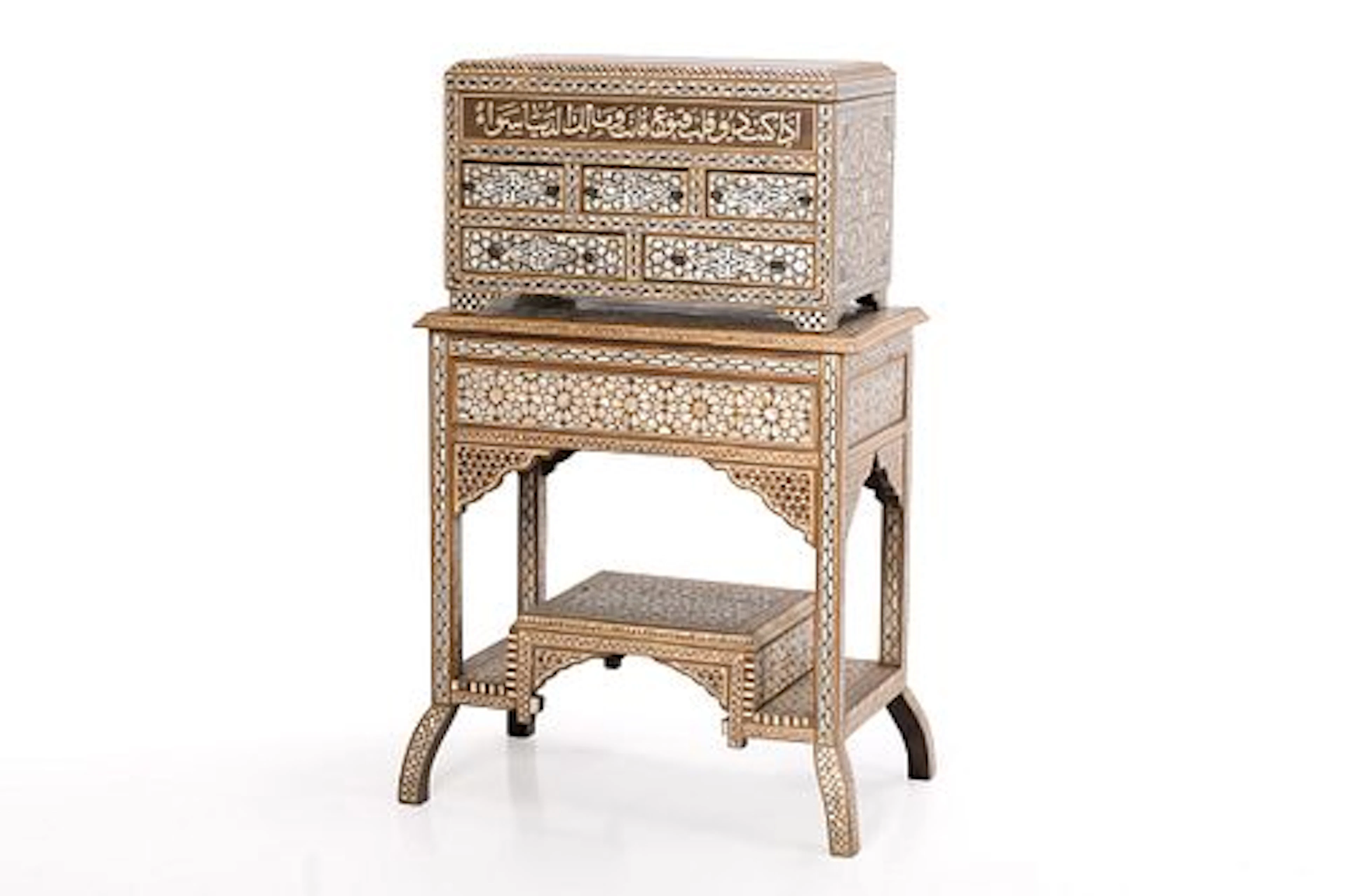Egyptian, Inlaid Chest + Stand (2) - $1,500