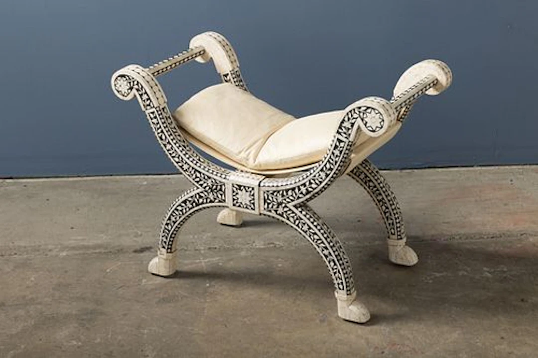 Egyptian, Inlaid Stool - $1,200