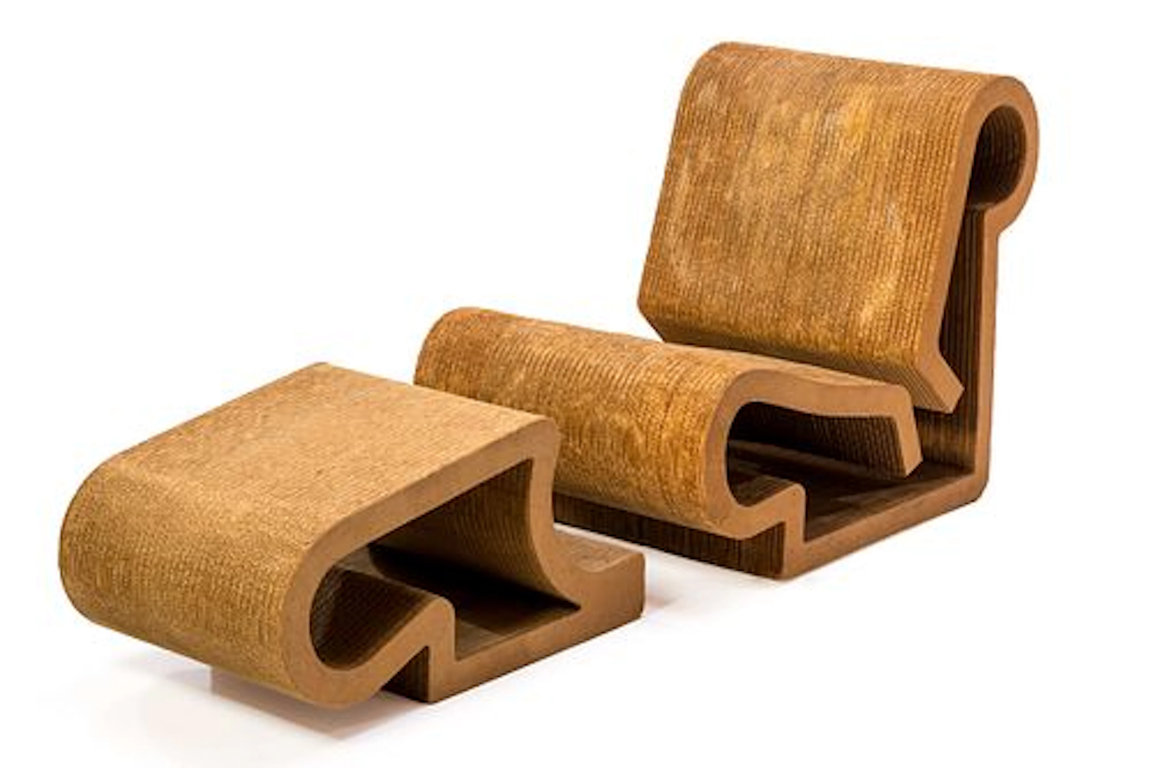 Frank Gehry, 'Easy Edges' Lounge Chair + Ottoman (2)