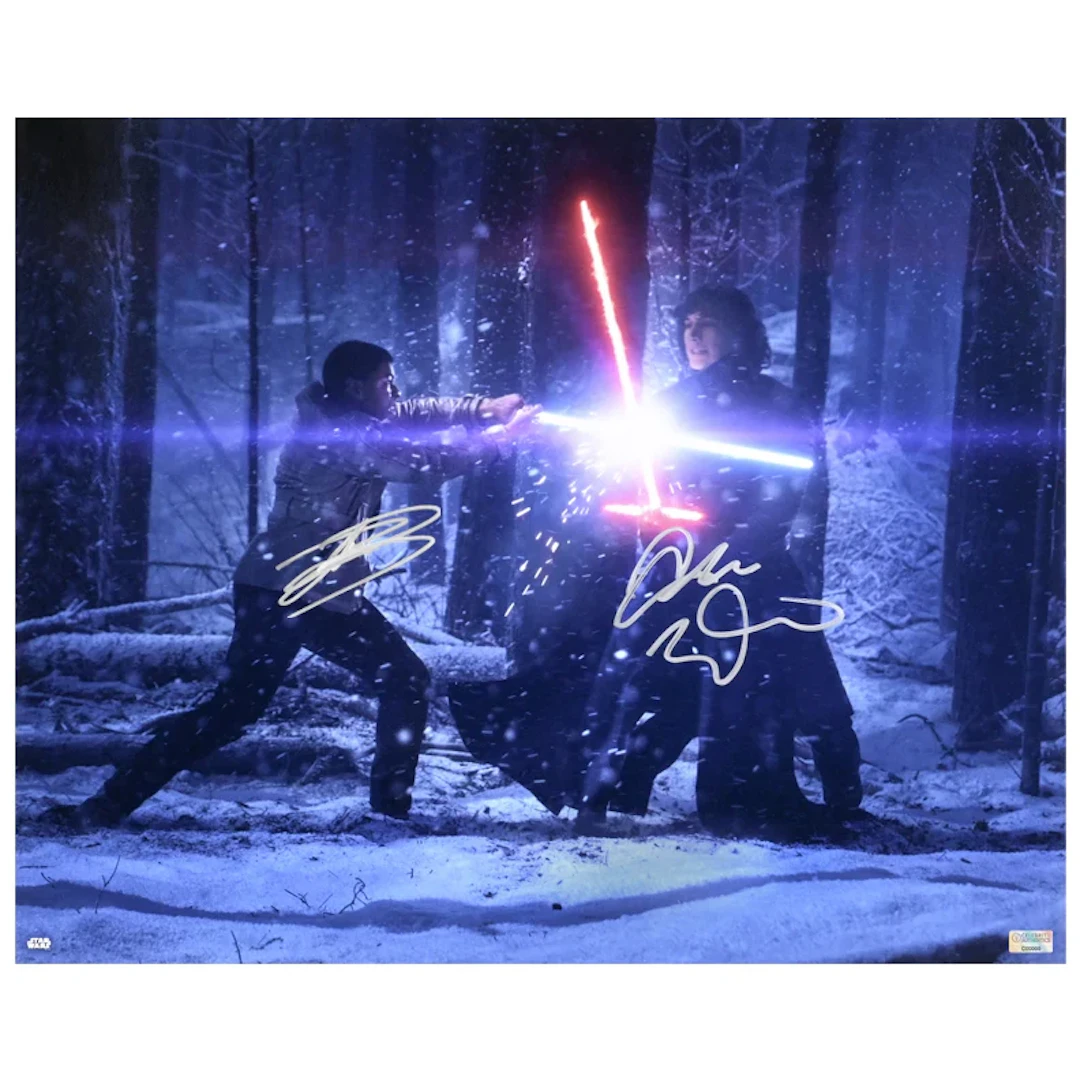 John Boyega, Adam Driver Autographed 2015 Star Wars The Force Awakens