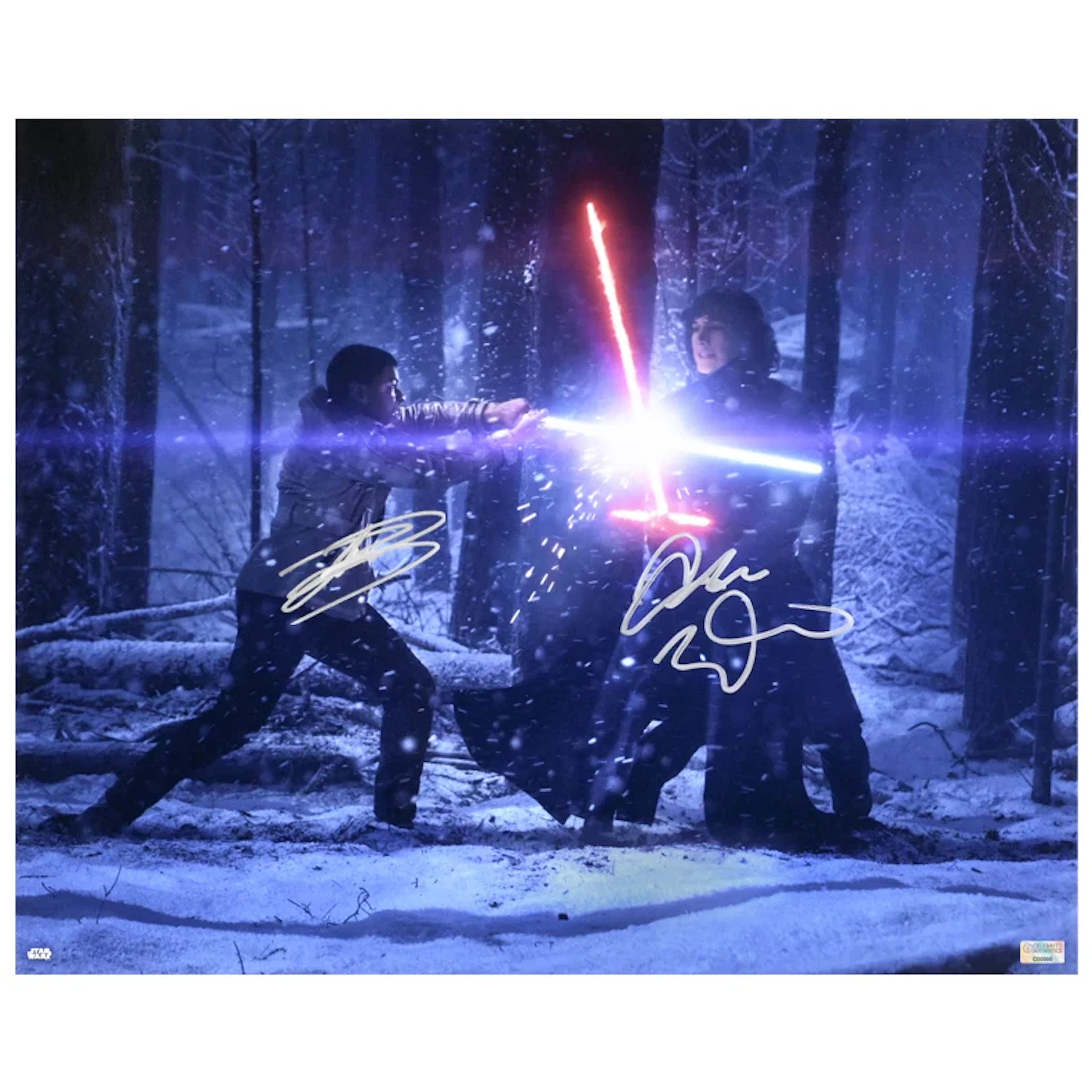 John Boyega, Adam Driver Autographed 2015 Star Wars The Force Awakens