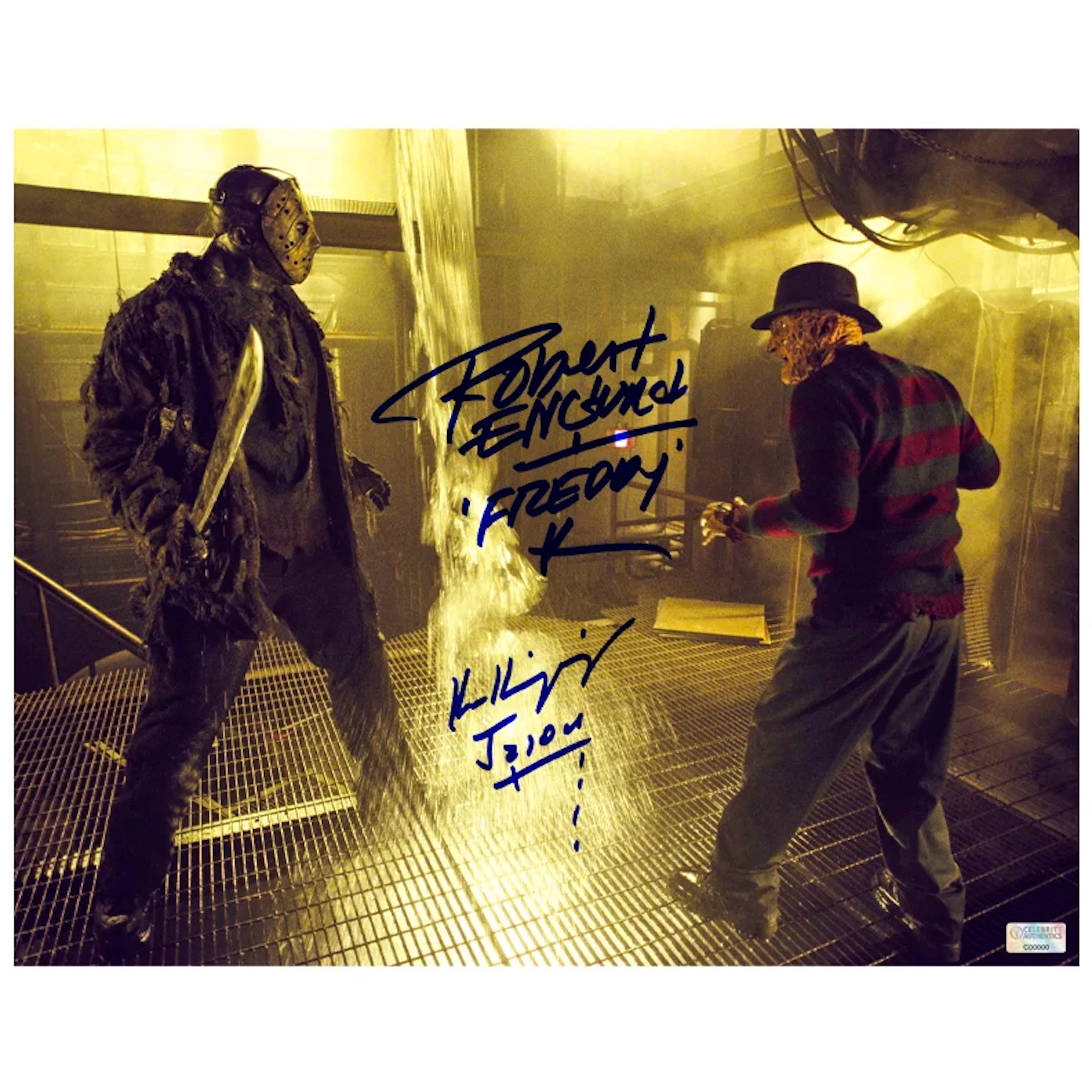 Robert Englund, Ken Kirzinger Autographed Freddy vs Jason Boiler Room