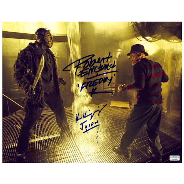 Robert Englund, Ken Kirzinger Autographed Freddy vs Jason Boiler Room