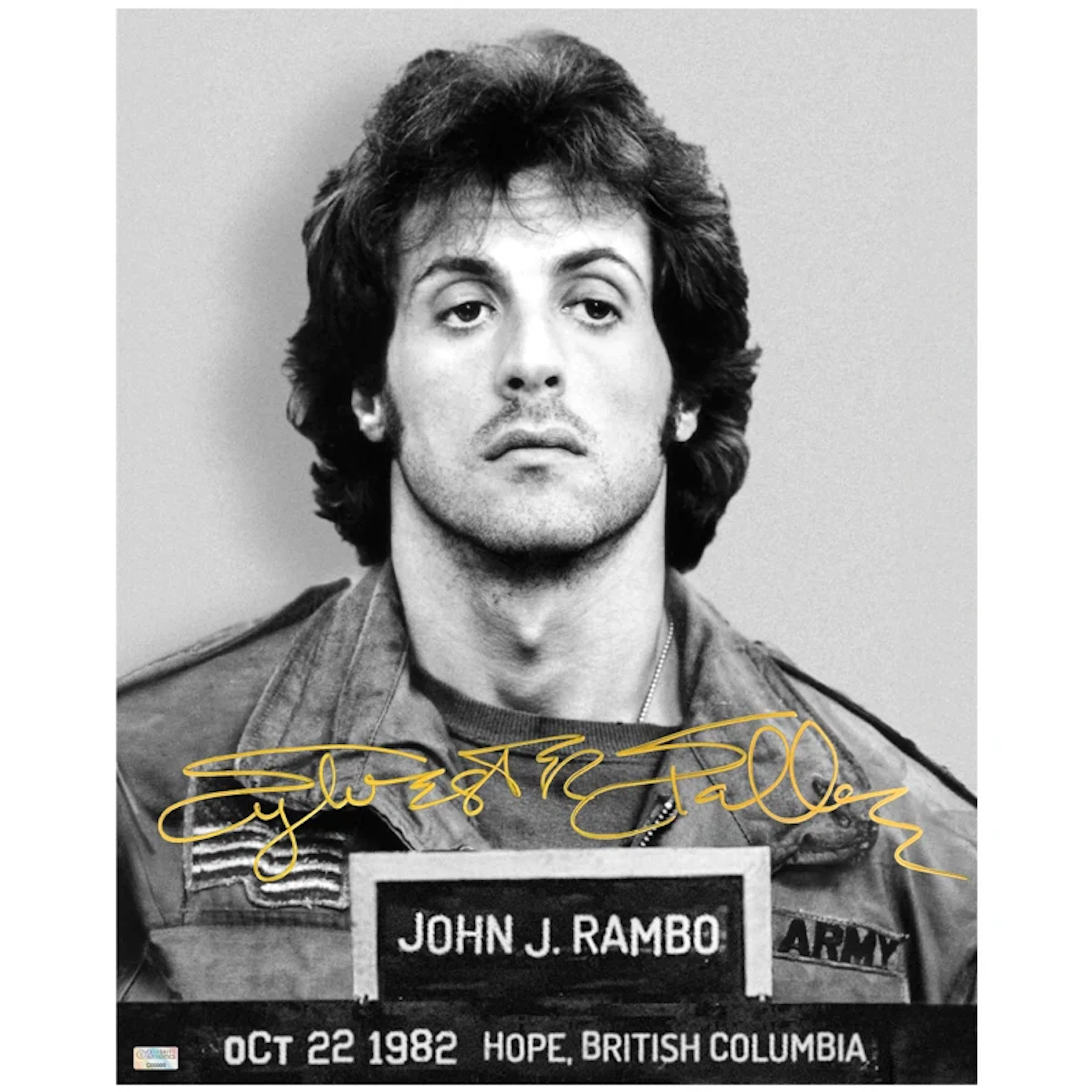 Sylvester Stallone Autographed John Rambo Mug Shot 16x20 Photo