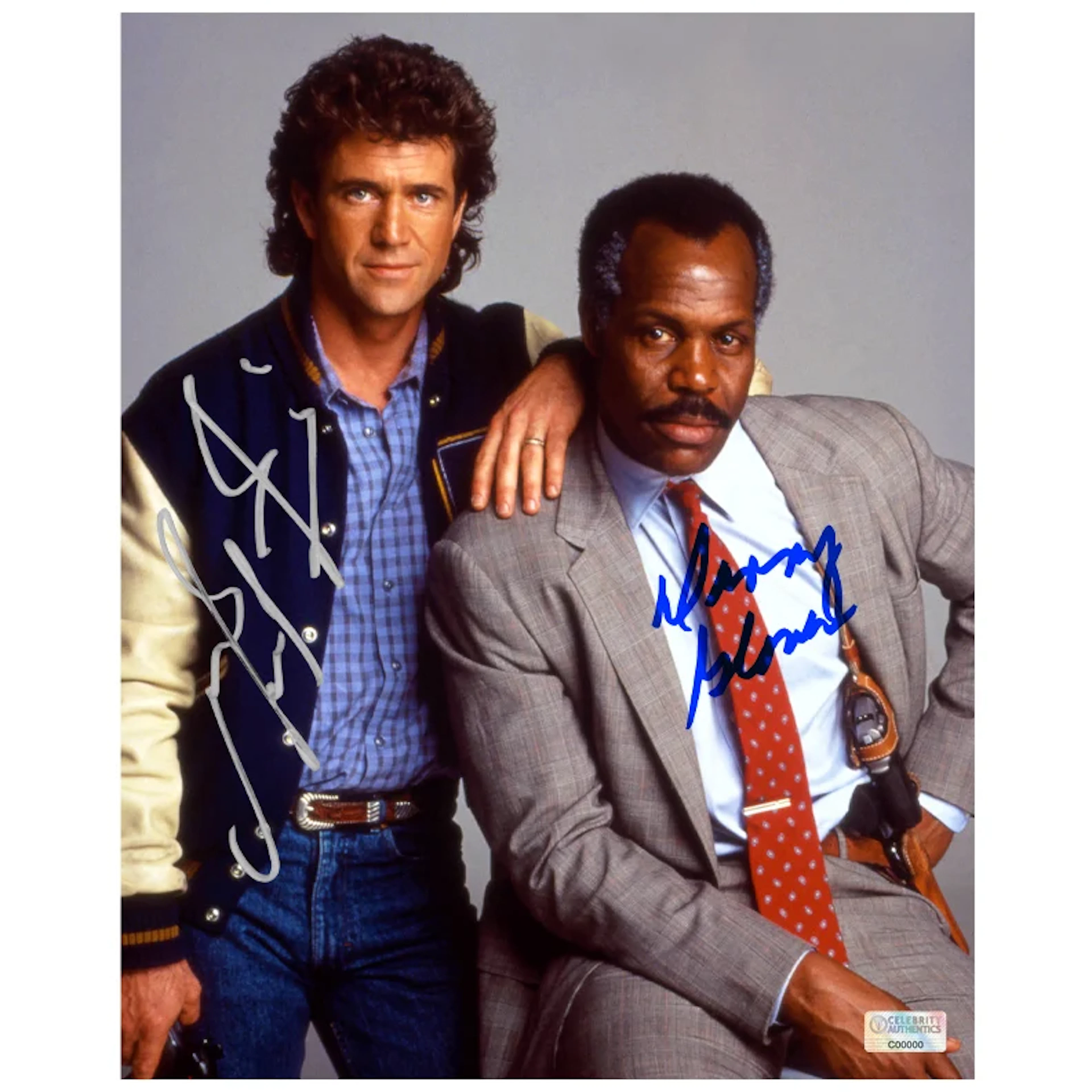 Mel Gibson, Danny Glover Autographed 1989 Lethal Weapon II Riggs and