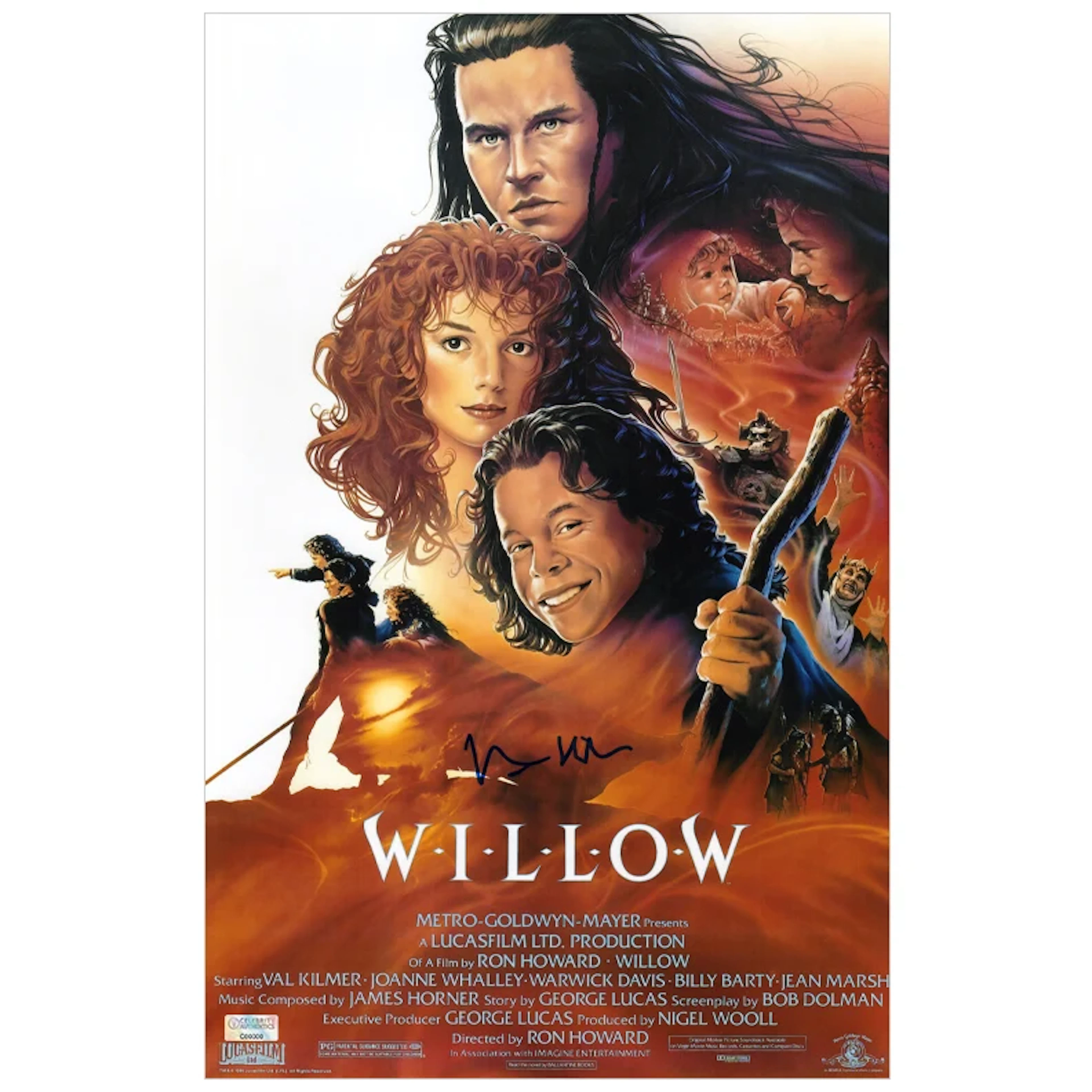 Val Kilmer Autographed 1988 Willow 11x17 Movie Poster